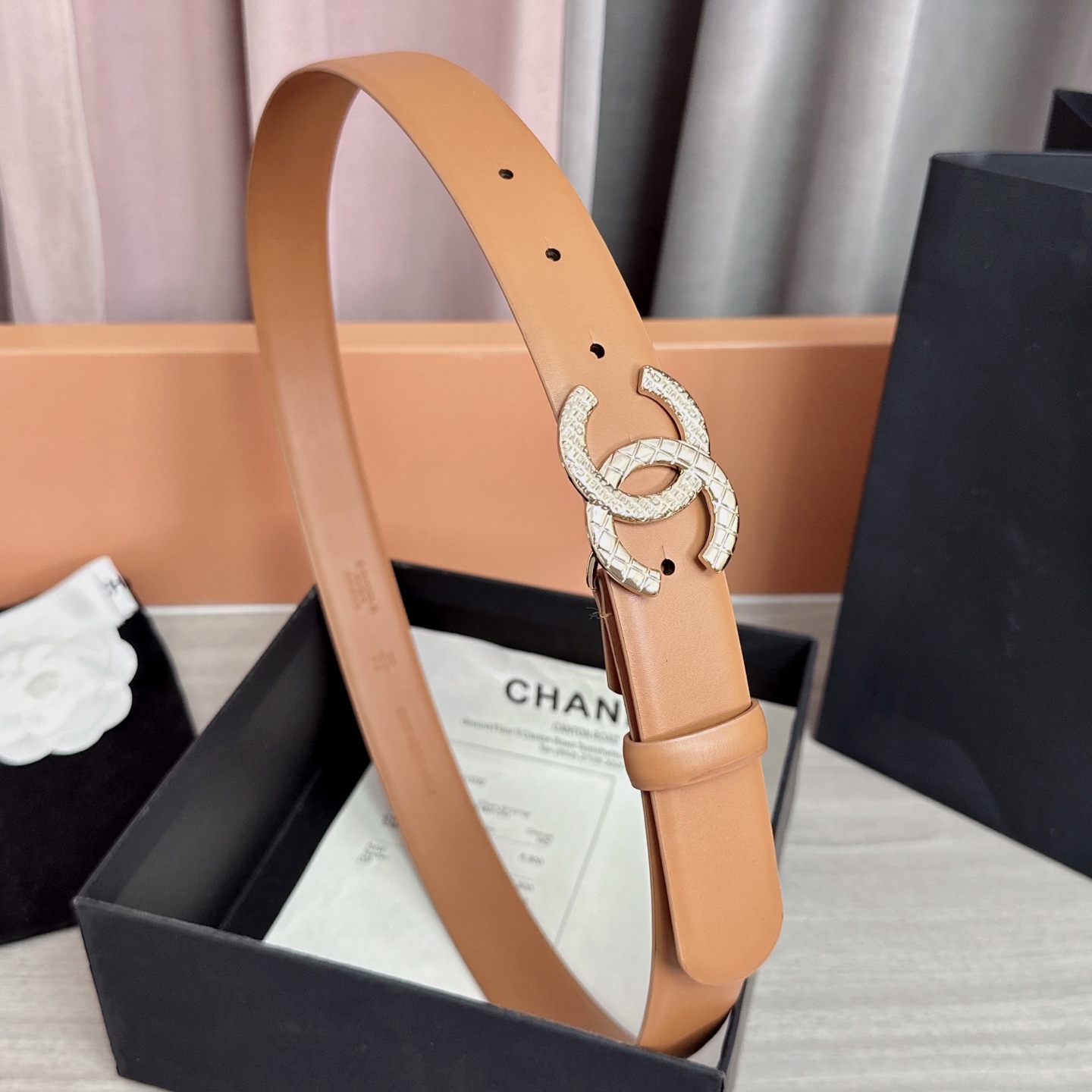 💥💥💥3.0cm香奈儿腰带，头层进口牛皮，长度：75.80.85.90.95.100.105欧，浅金铜五