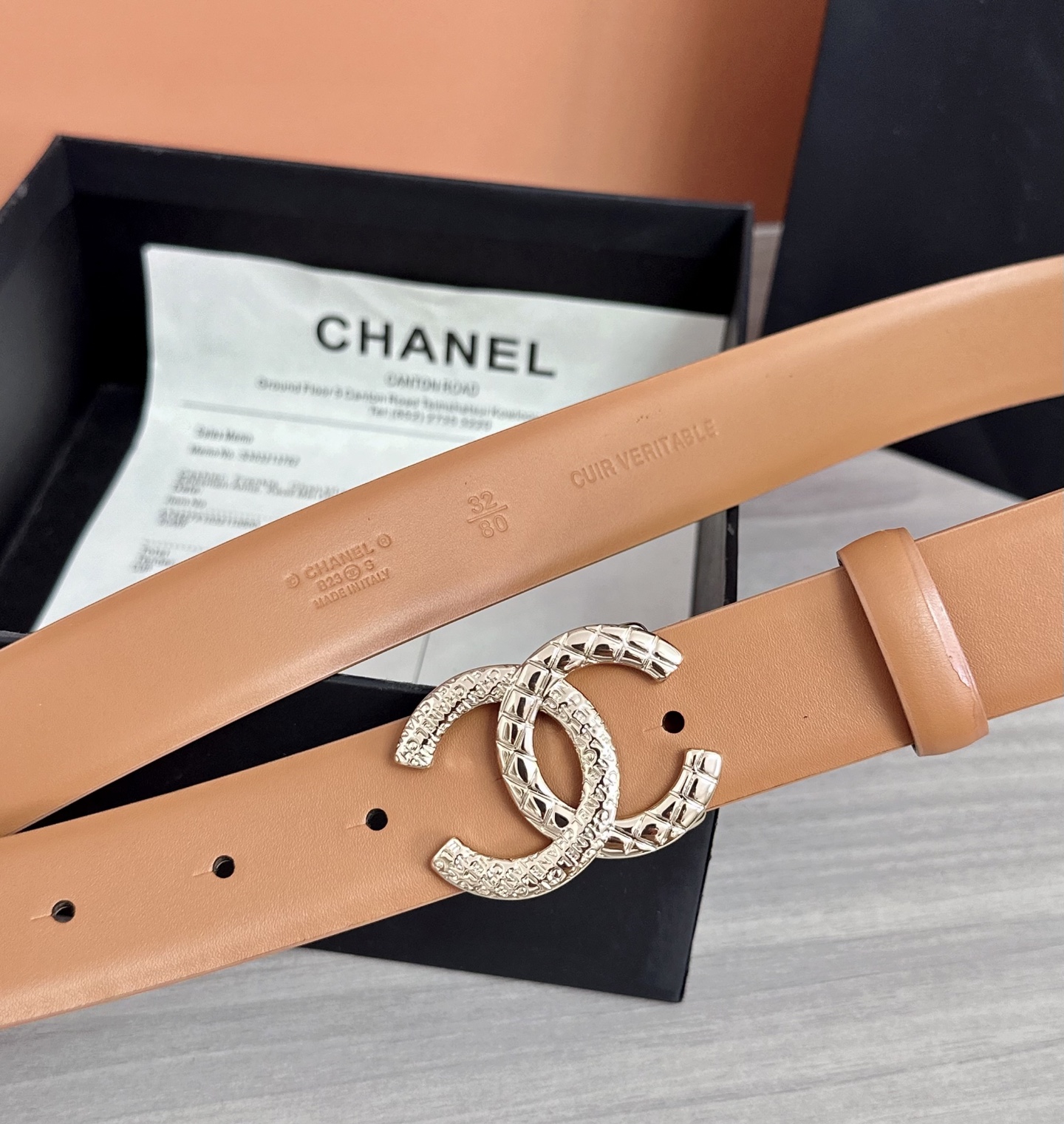 💥💥💥3.0cm香奈儿腰带，头层进口牛皮，长度：75.80.85.90.95.100.105欧，浅金铜五