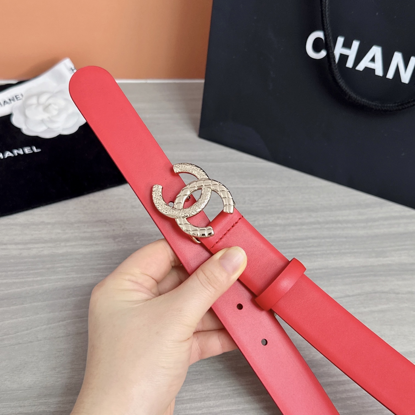 💥💥💥3.0cm香奈儿腰带，头层进口牛皮，长度：75.80.85.90.95.100.105欧，浅金铜五