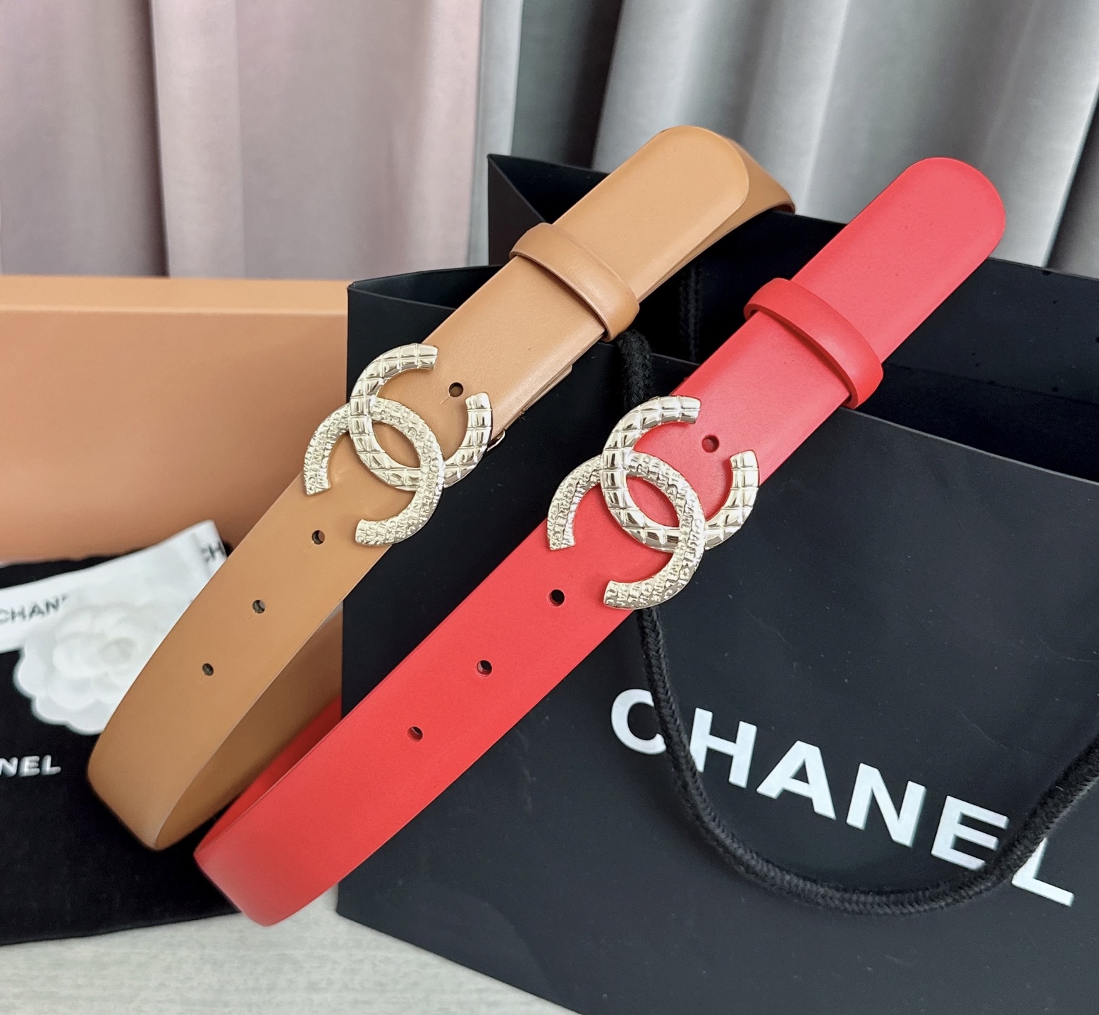 💥💥💥3.0cm香奈儿腰带，头层进口牛皮，长度：75.80.85.90.95.100.105欧，浅金铜五