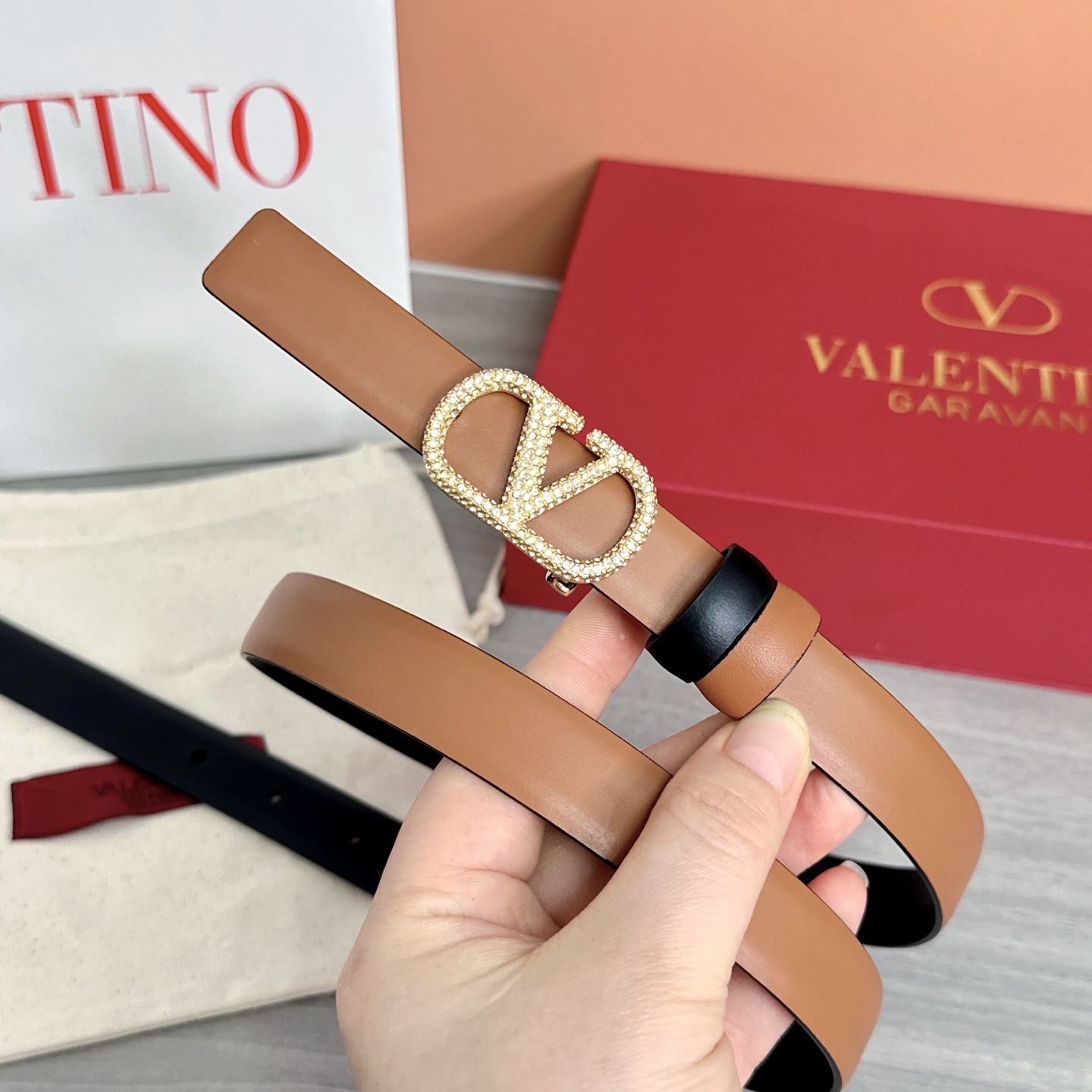 💥💥💥2.0cm华伦天奴腰带，双面头层牛皮，长度：75.80.85.90.95.100欧，铜五金扣原版开