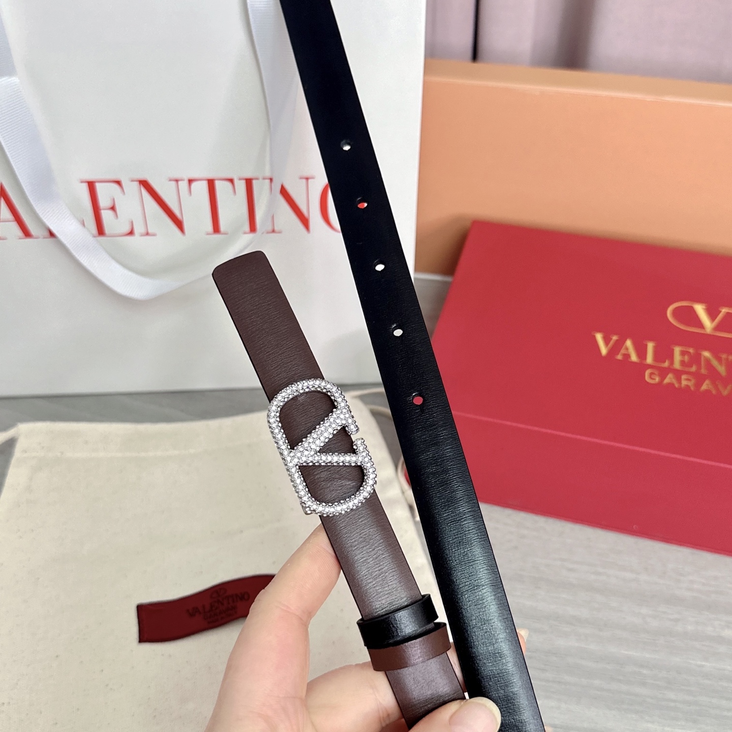 💥💥💥2.0cm华伦天奴腰带，双面头层牛皮，长度：75.80.85.90.95.100欧，铜五金扣原版开