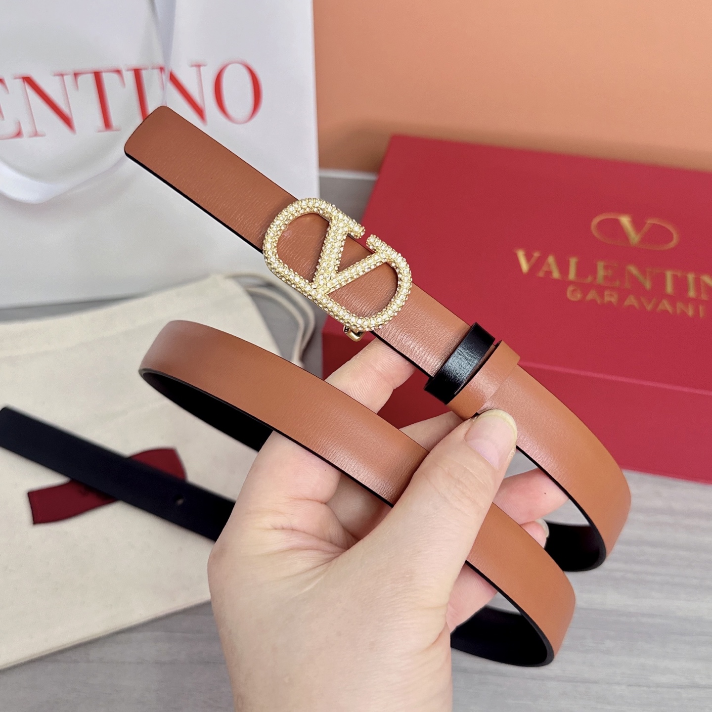 💥💥💥2.0cm华伦天奴腰带，双面头层牛皮，长度：75.80.85.90.95.100欧，铜五金扣原版开