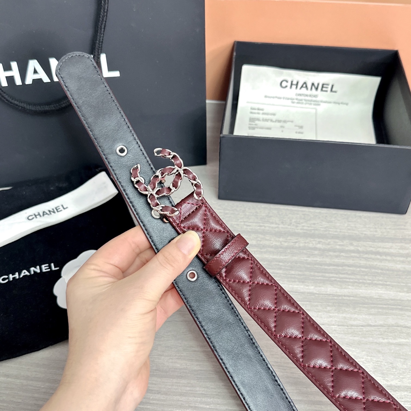 💥💥💥3.0cm香奈儿腰带，羊皮搭配头层牛皮，长度：75.80.85.90.95.100欧，铜五金扣原版