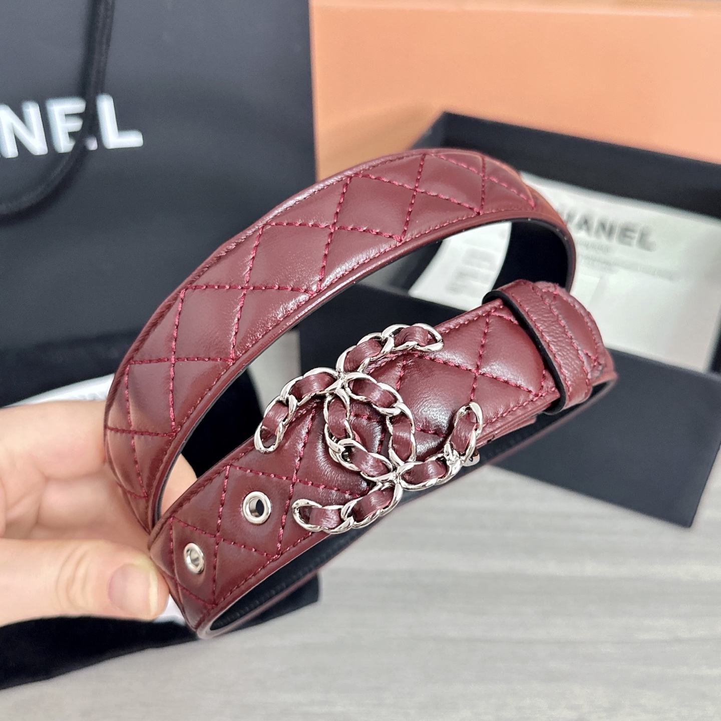 💥💥💥3.0cm香奈儿腰带，羊皮搭配头层牛皮，长度：75.80.85.90.95.100欧，铜五金扣原版