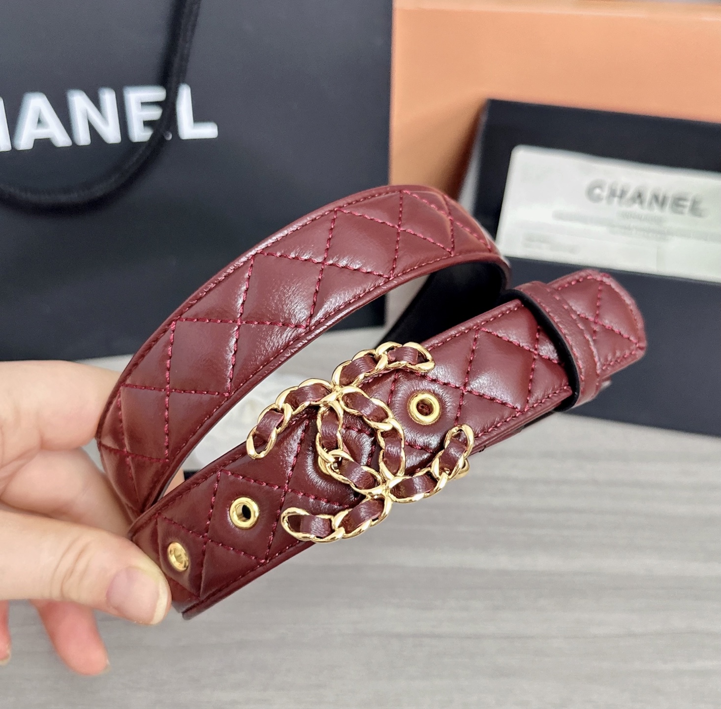 💥💥💥3.0cm香奈儿腰带，羊皮搭配头层牛皮，长度：75.80.85.90.95.100欧，铜五金扣原版