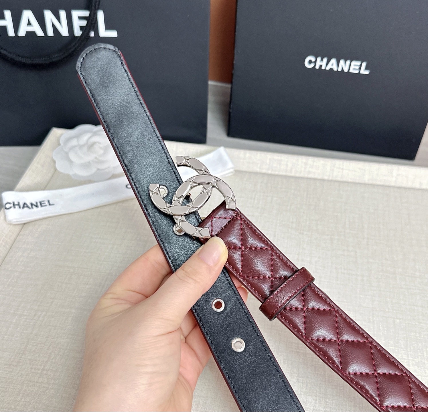 💥💥💥3.0cm香奈儿腰带，羊皮搭配头层牛皮，长度：75.80.85.90.95.100欧，铜五金扣原版