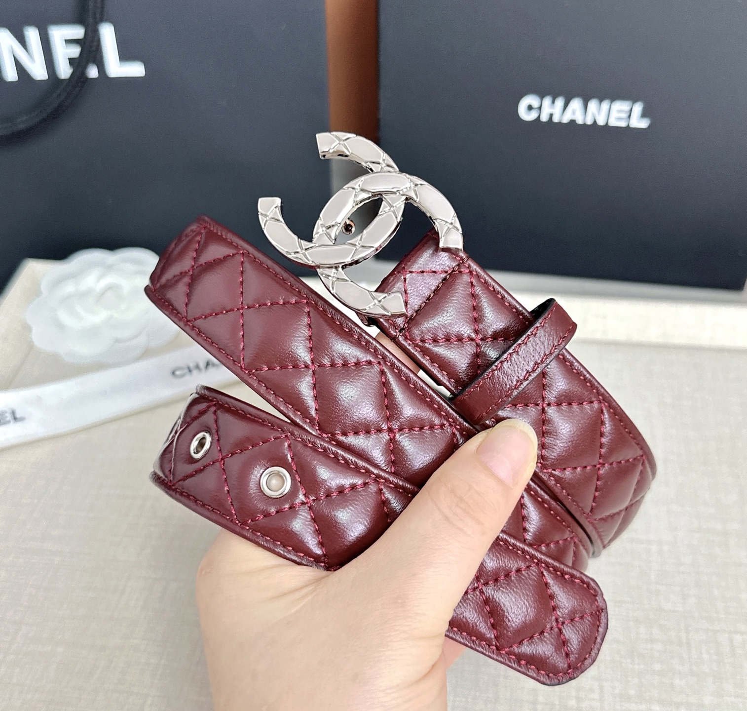 💥💥💥3.0cm香奈儿腰带，羊皮搭配头层牛皮，长度：75.80.85.90.95.100欧，铜五金扣原版