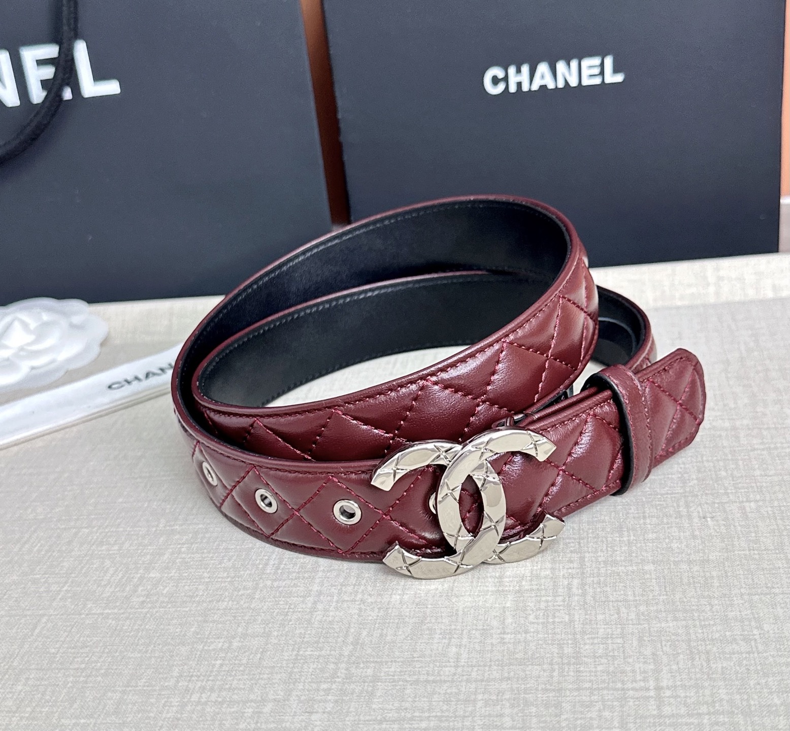 💥💥💥3.0cm香奈儿腰带，羊皮搭配头层牛皮，长度：75.80.85.90.95.100欧，铜五金扣原版