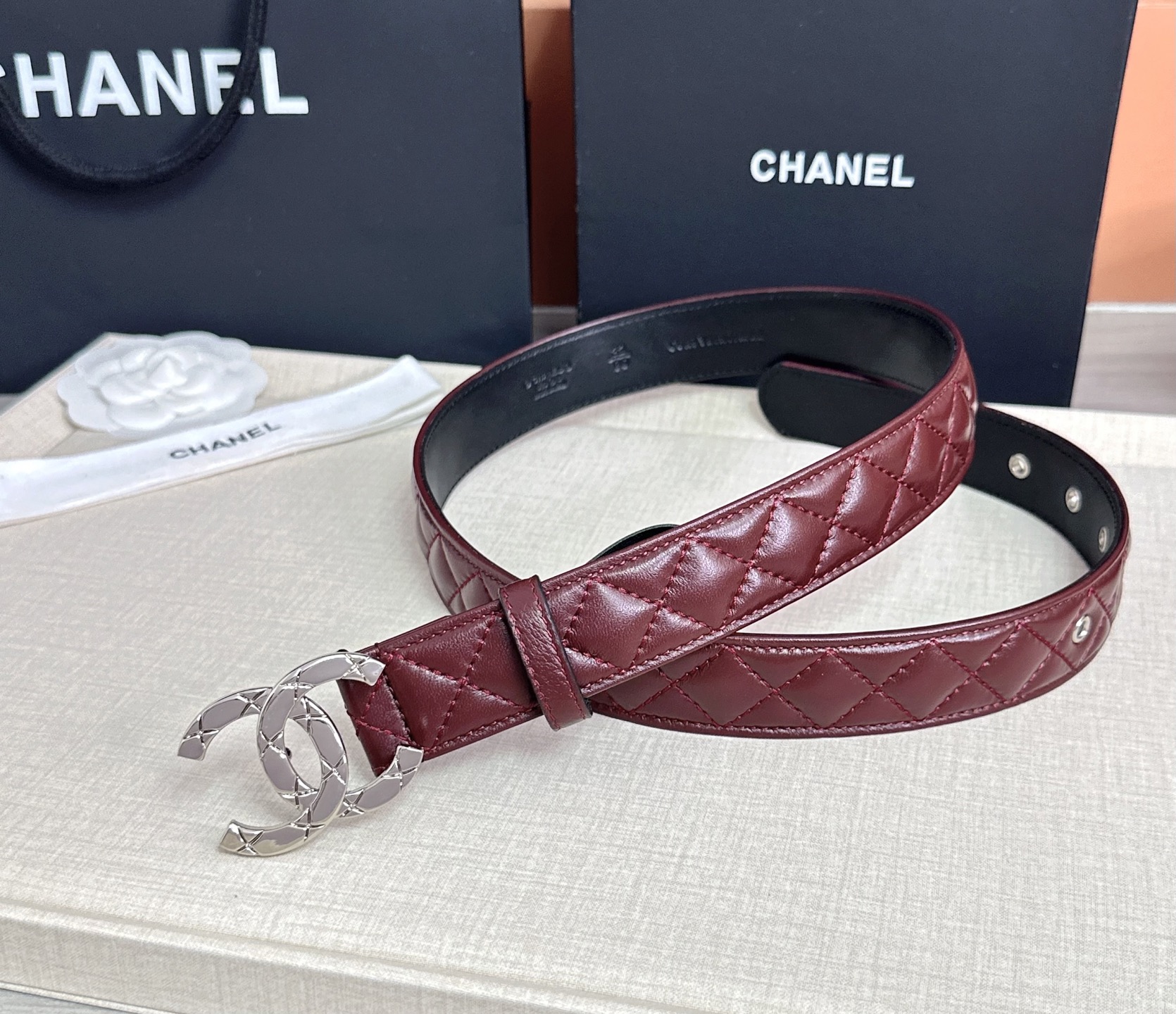 💥💥💥3.0cm香奈儿腰带，羊皮搭配头层牛皮，长度：75.80.85.90.95.100欧，铜五金扣原版