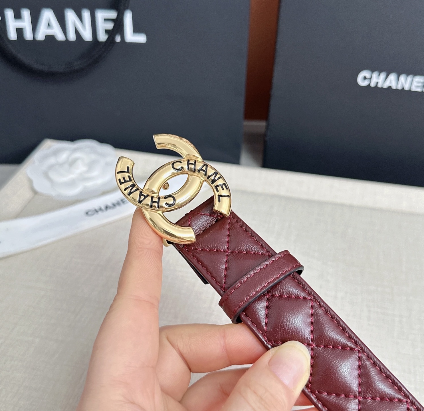 💥💥💥3.0cm香奈儿腰带，羊皮搭配头层牛皮，长度：75.80.85.90.95.100欧，铜五金扣原版