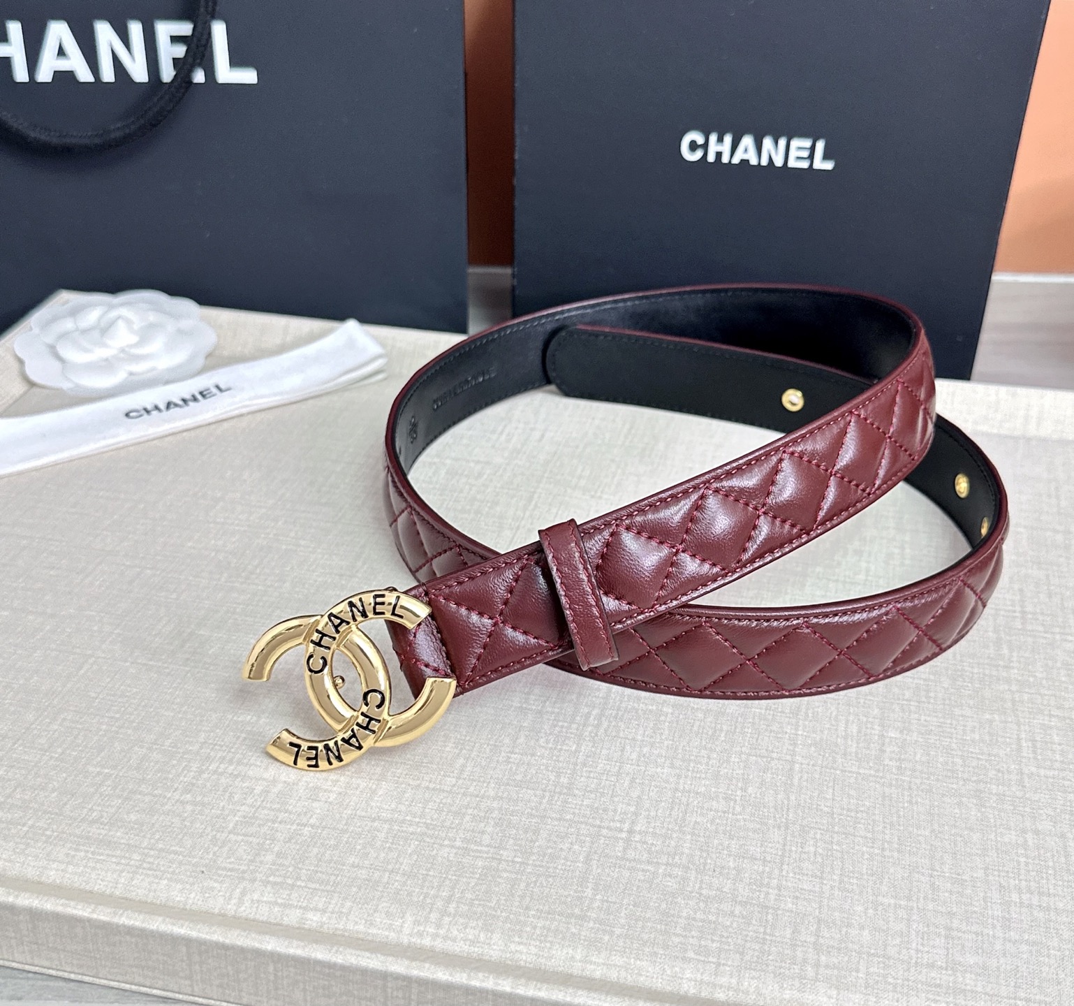 💥💥💥3.0cm香奈儿腰带，羊皮搭配头层牛皮，长度：75.80.85.90.95.100欧，铜五金扣原版