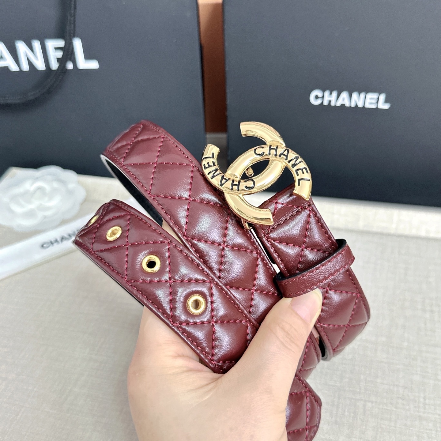 💥💥💥3.0cm香奈儿腰带，羊皮搭配头层牛皮，长度：75.80.85.90.95.100欧，铜五金扣原版