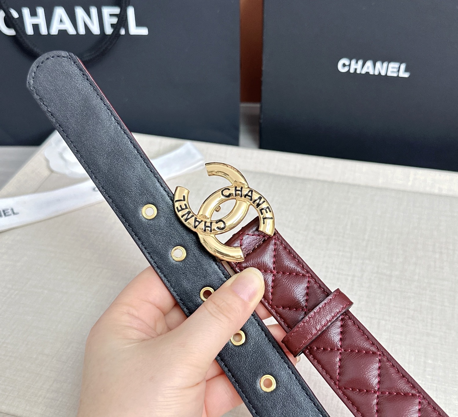 💥💥💥3.0cm香奈儿腰带，羊皮搭配头层牛皮，长度：75.80.85.90.95.100欧，铜五金扣原版