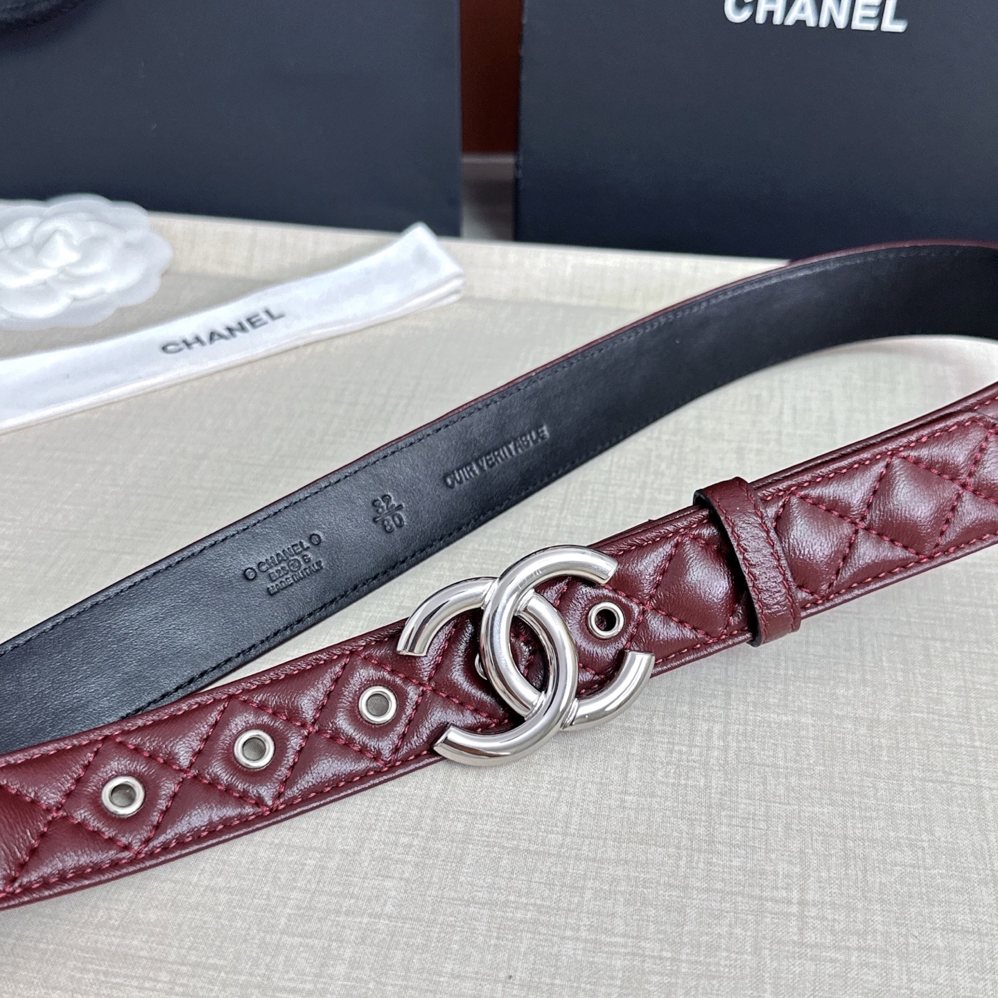 💥💥💥3.0cm香奈儿腰带，羊皮搭配头层牛皮，长度：75.80.85.90.95.100欧，铜五金扣原版