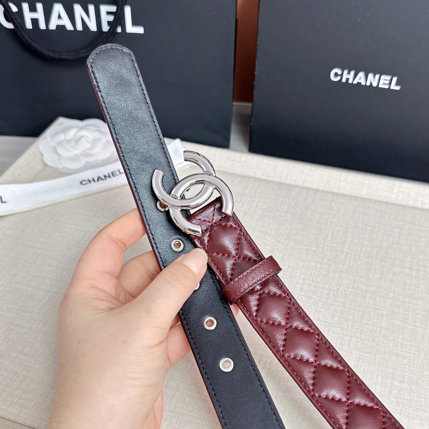 💥💥💥3.0cm香奈儿腰带，羊皮搭配头层牛皮，长度：75.80.85.90.95.100欧，铜五金扣原版