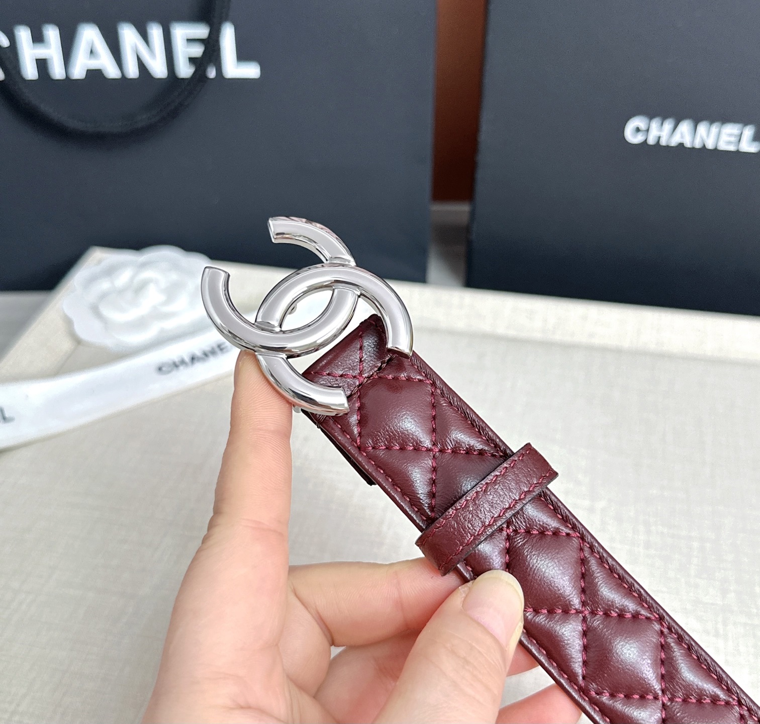 💥💥💥3.0cm香奈儿腰带，羊皮搭配头层牛皮，长度：75.80.85.90.95.100欧，铜五金扣原版