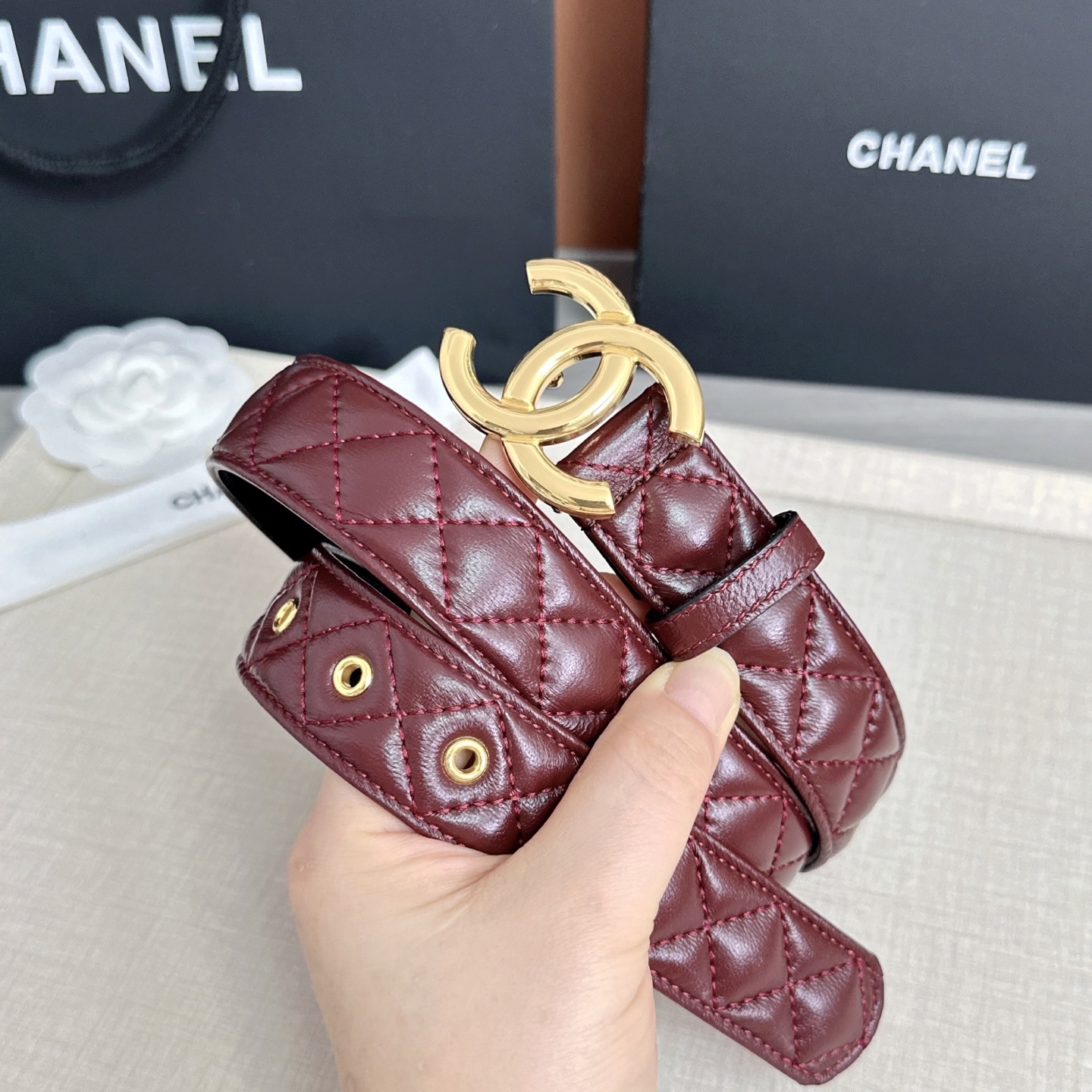 💥💥💥3.0cm香奈儿腰带，羊皮搭配头层牛皮，长度：75.80.85.90.95.100欧，铜五金扣原版