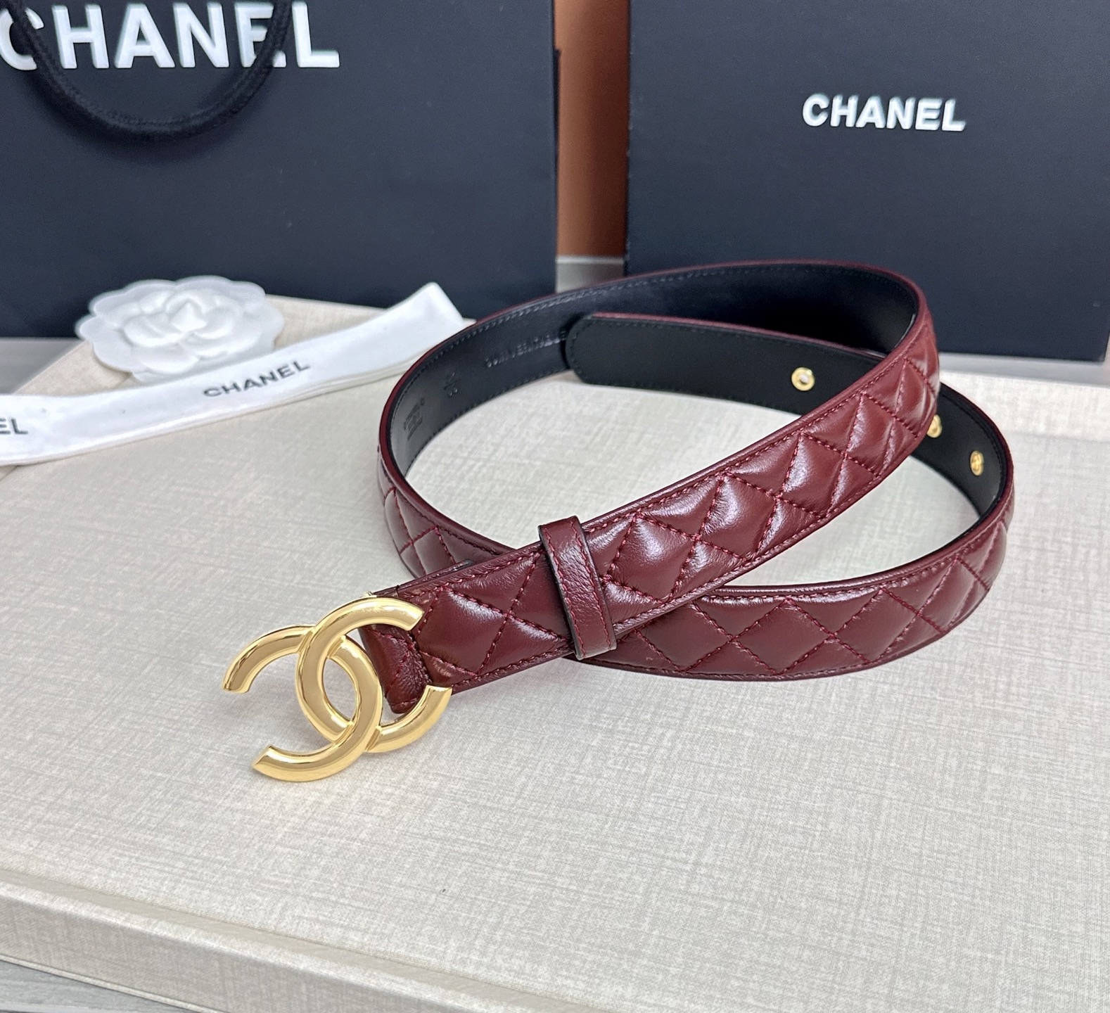 💥💥💥3.0cm香奈儿腰带，羊皮搭配头层牛皮，长度：75.80.85.90.95.100欧，铜五金扣原版