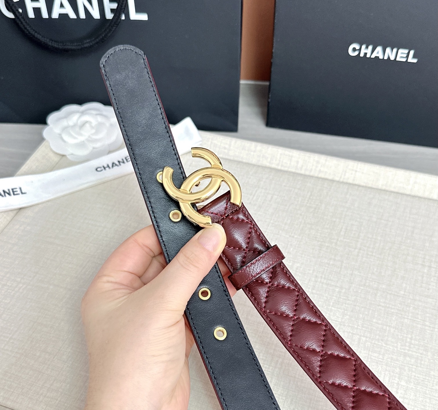 💥💥💥3.0cm香奈儿腰带，羊皮搭配头层牛皮，长度：75.80.85.90.95.100欧，铜五金扣原版