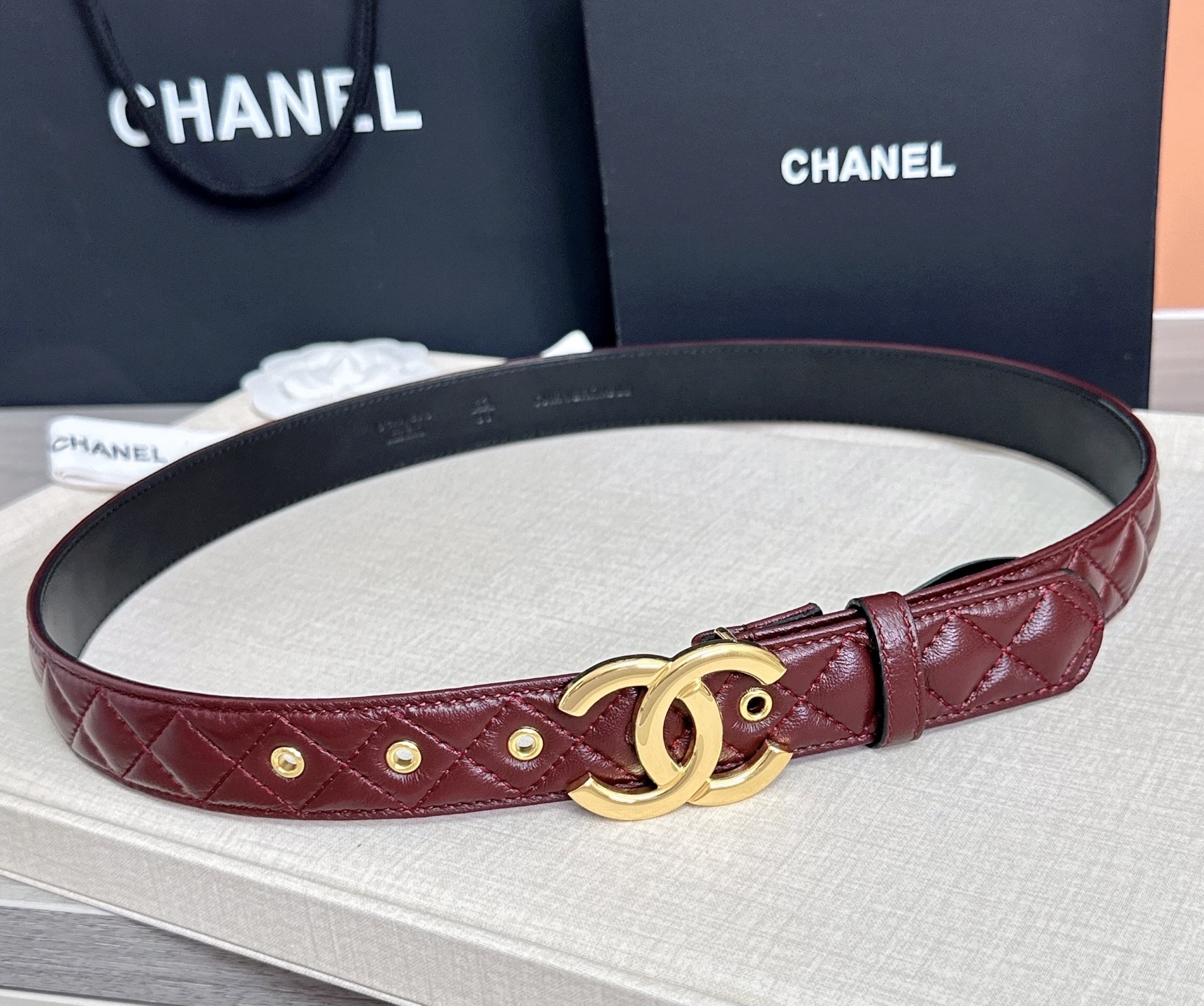 💥💥💥3.0cm香奈儿腰带，羊皮搭配头层牛皮，长度：75.80.85.90.95.100欧，铜五金扣原版
