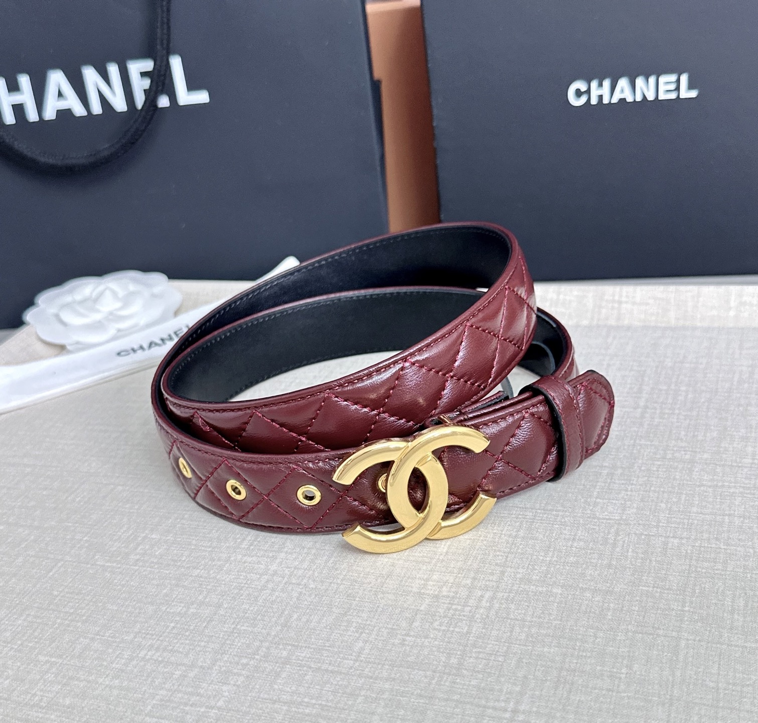 💥💥💥3.0cm香奈儿腰带，羊皮搭配头层牛皮，长度：75.80.85.90.95.100欧，铜五金扣原版