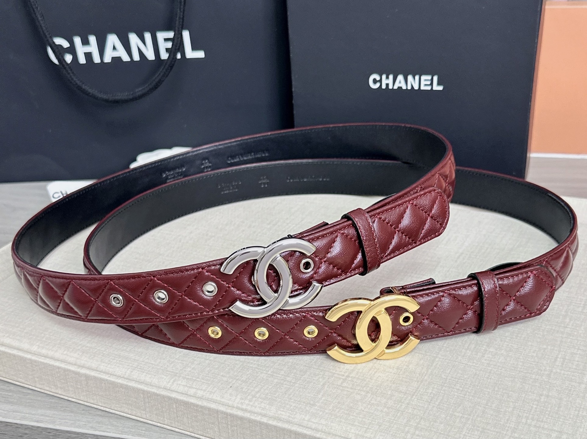 💥💥💥3.0cm香奈儿腰带，羊皮搭配头层牛皮，长度：75.80.85.90.95.100欧，铜五金扣原版