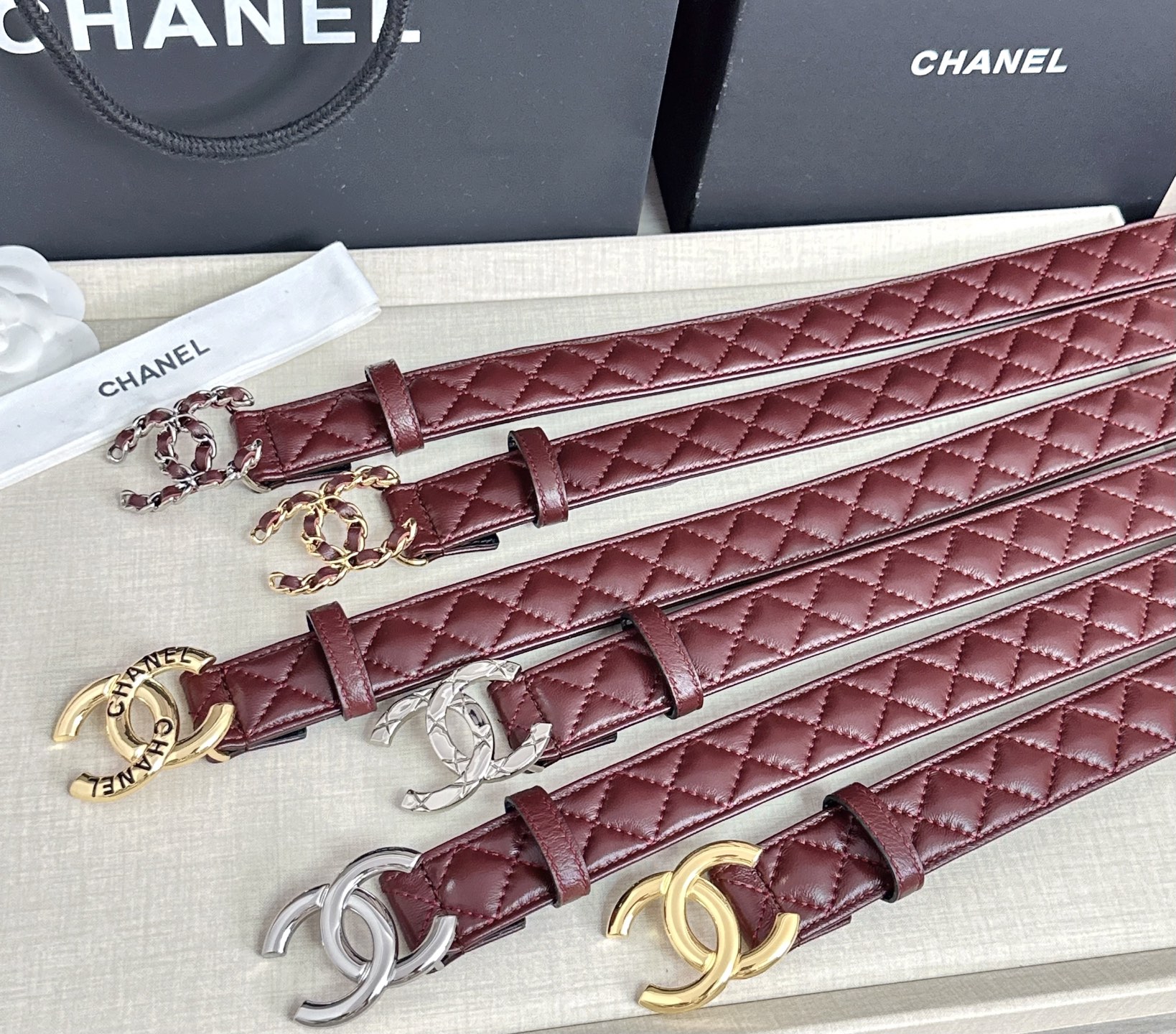 💥💥💥3.0cm香奈儿腰带，羊皮搭配头层牛皮，长度：75.80.85.90.95.100欧，铜五金扣原版