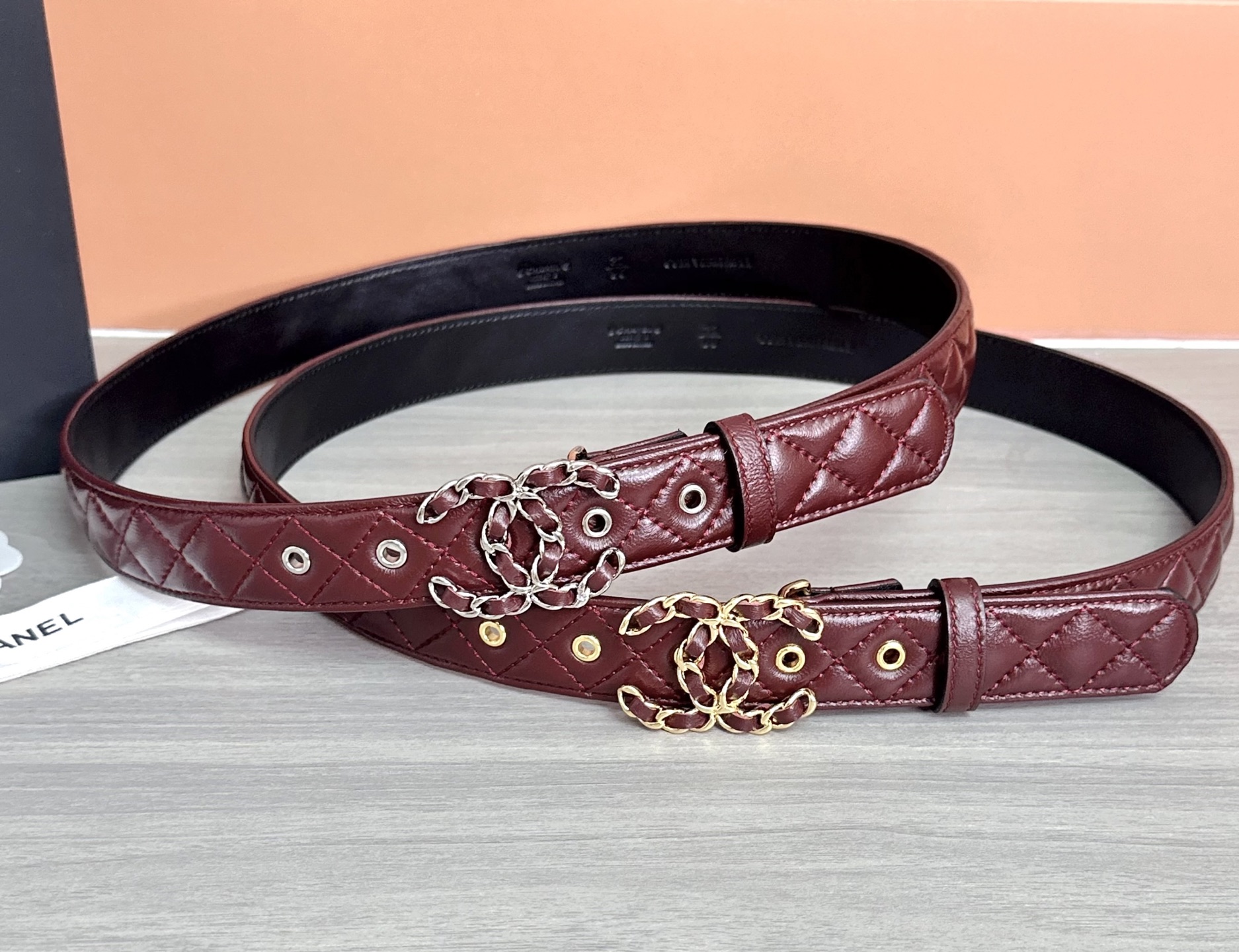 💥💥💥3.0cm香奈儿腰带，羊皮搭配头层牛皮，长度：75.80.85.90.95.100欧，铜五金扣原版