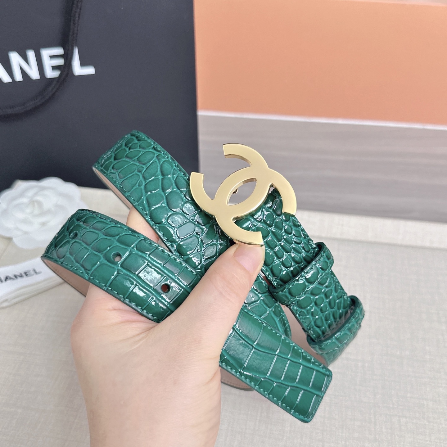 💥💥💥3.0cm香奈儿 CHANEL 最新款双面头层牛皮腰带、经典优雅、时尚百搭，长度：75.80.85