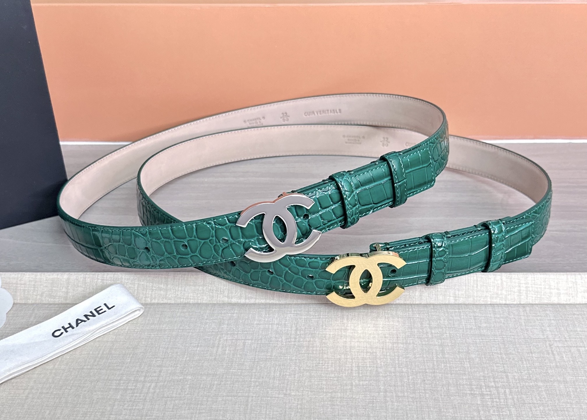 💥💥💥3.0cm香奈儿 CHANEL 最新款双面头层牛皮腰带、经典优雅、时尚百搭，长度：75.80.85