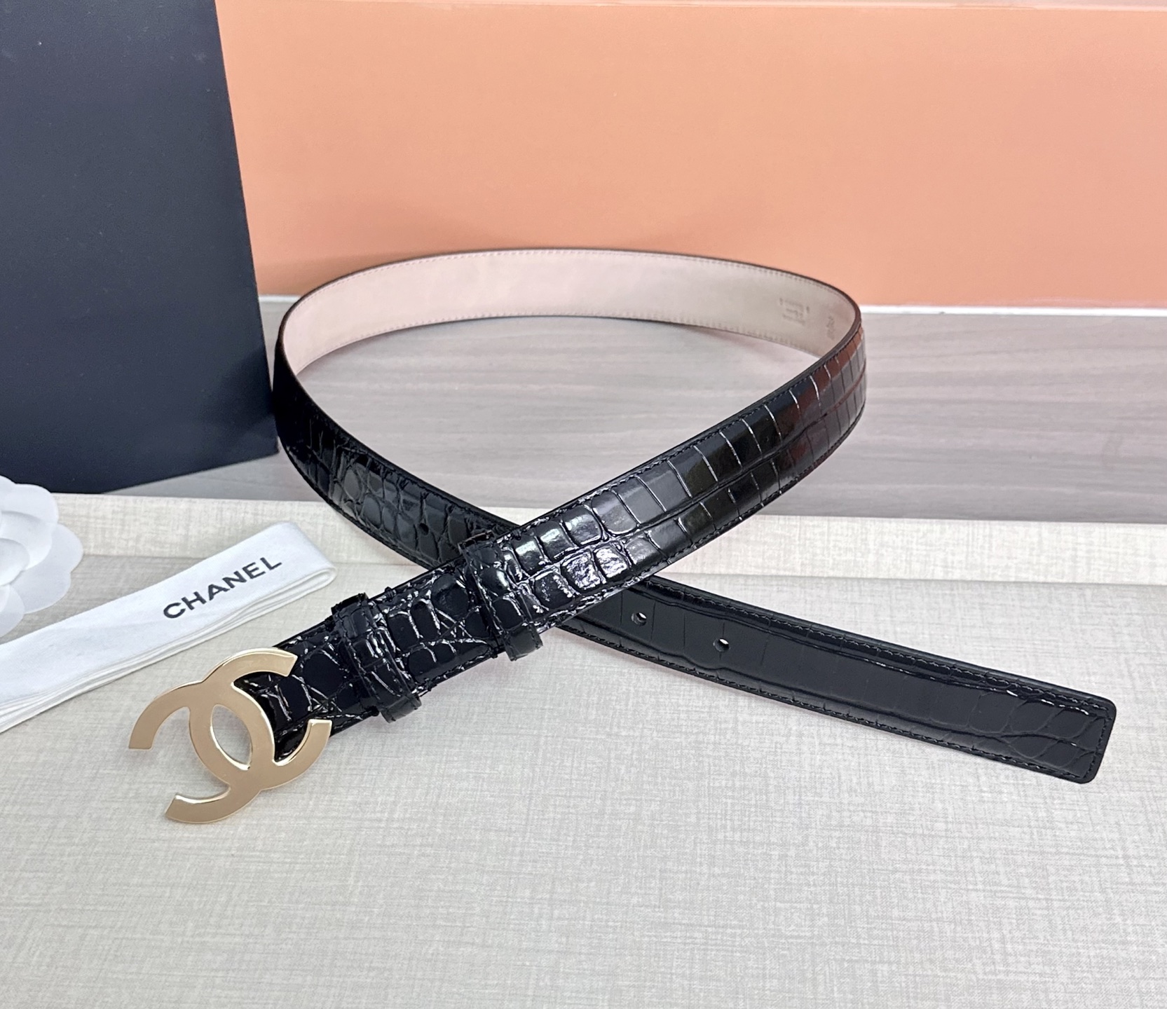 💥💥💥3.0cm香奈儿 CHANEL 最新款双面头层牛皮腰带、经典优雅、时尚百搭，长度：75.80.85