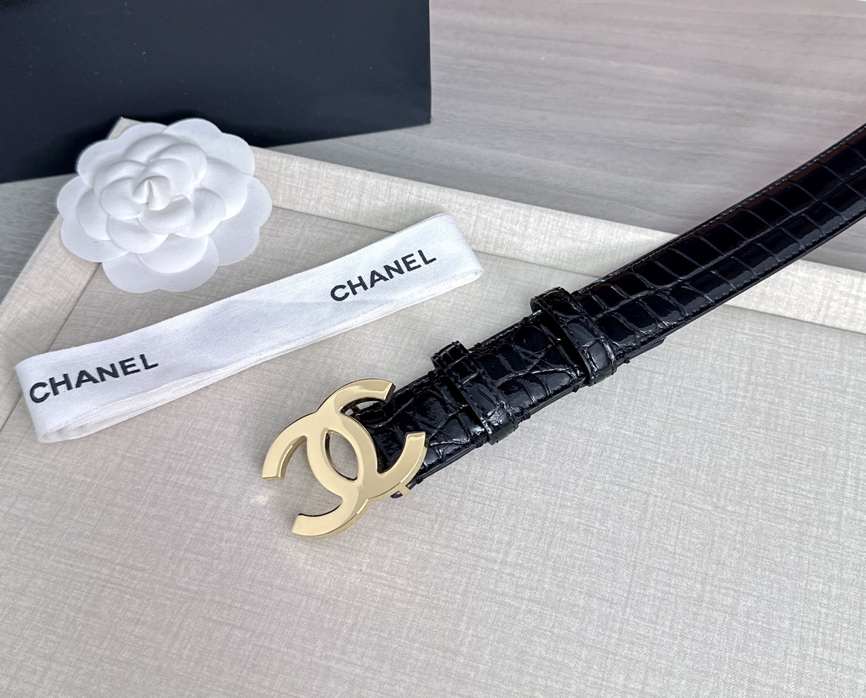 💥💥💥3.0cm香奈儿 CHANEL 最新款双面头层牛皮腰带、经典优雅、时尚百搭，长度：75.80.85