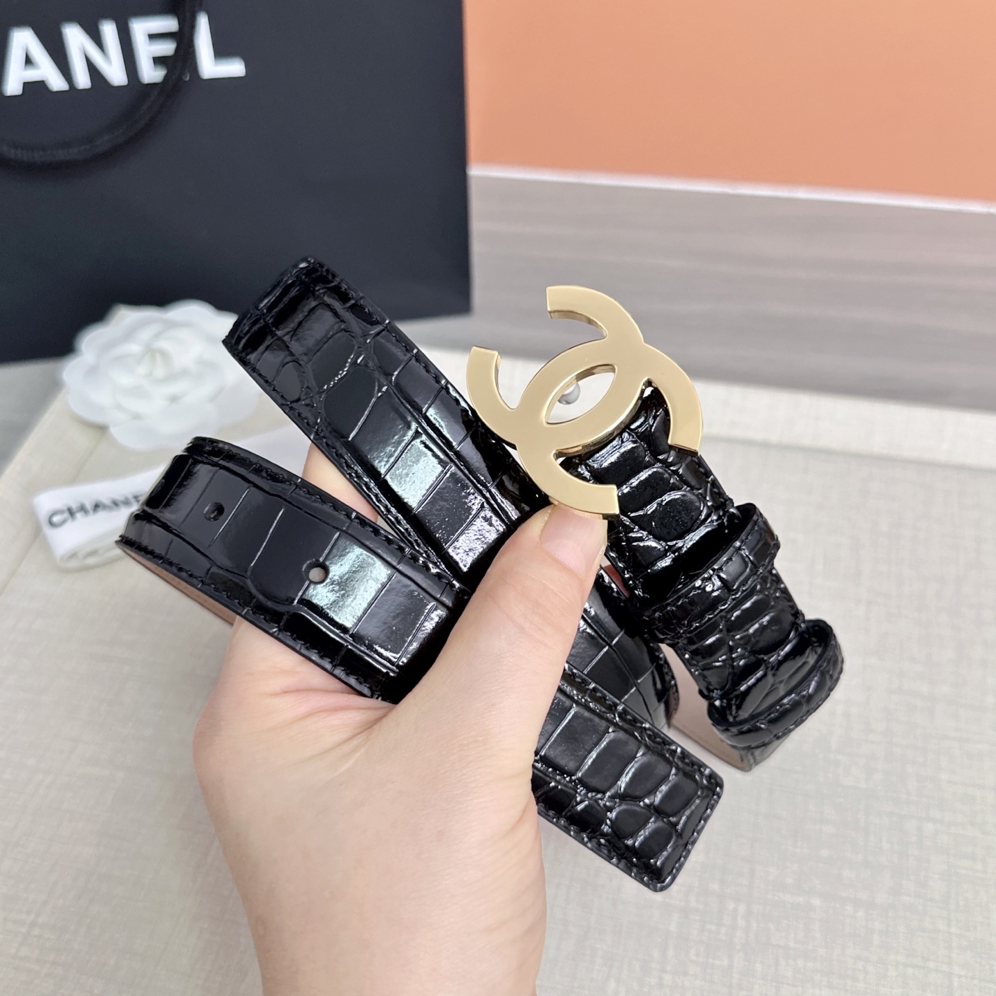 💥💥💥3.0cm香奈儿 CHANEL 最新款双面头层牛皮腰带、经典优雅、时尚百搭，长度：75.80.85