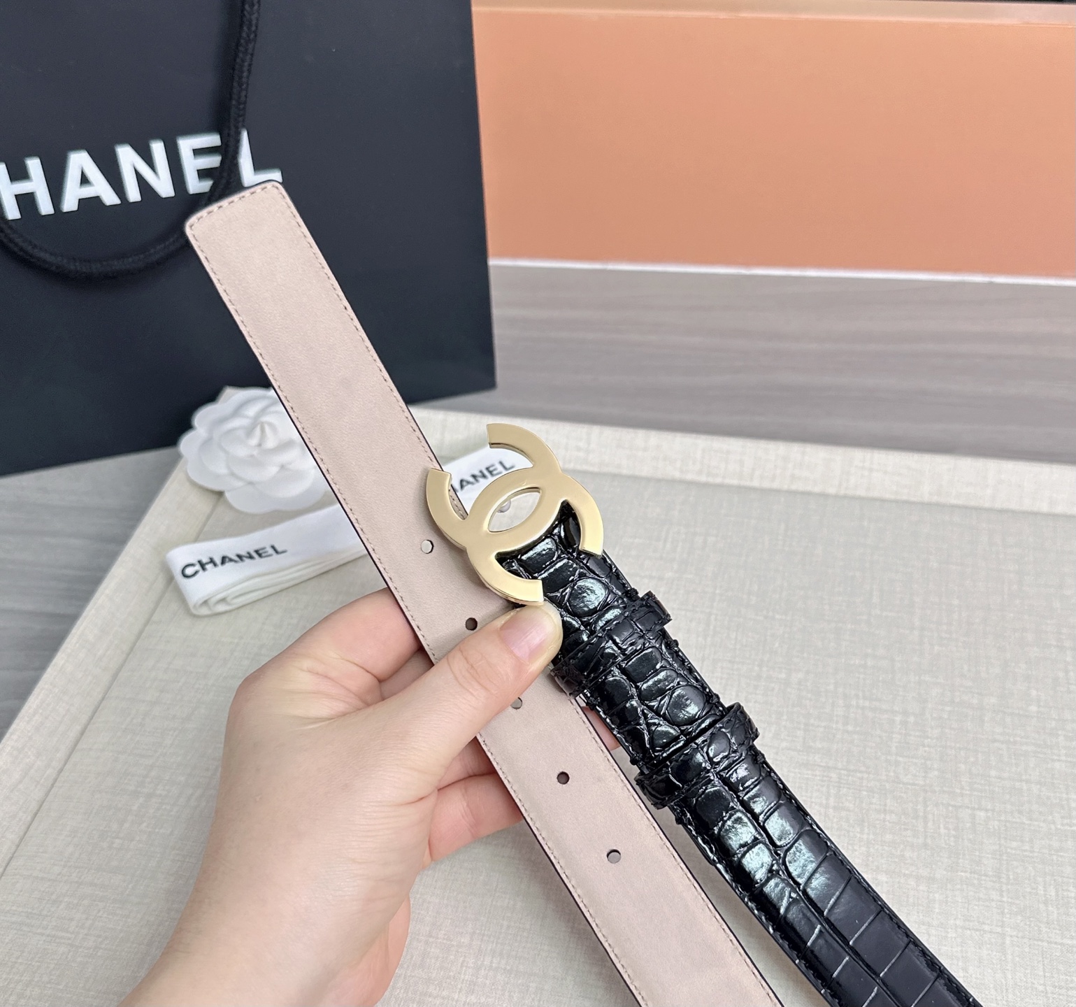 💥💥💥3.0cm香奈儿 CHANEL 最新款双面头层牛皮腰带、经典优雅、时尚百搭，长度：75.80.85