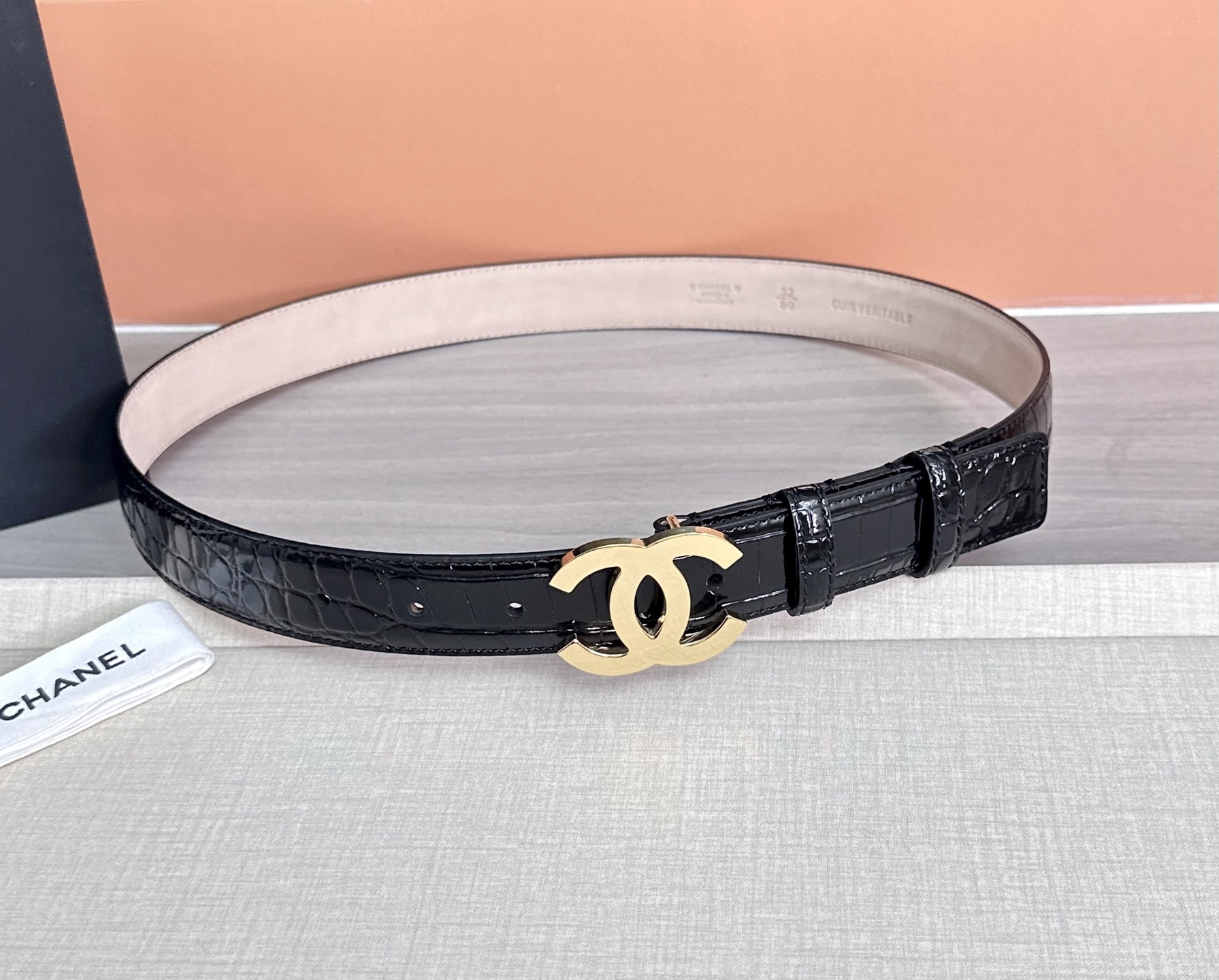 💥💥💥3.0cm香奈儿 CHANEL 最新款双面头层牛皮腰带、经典优雅、时尚百搭，长度：75.80.85