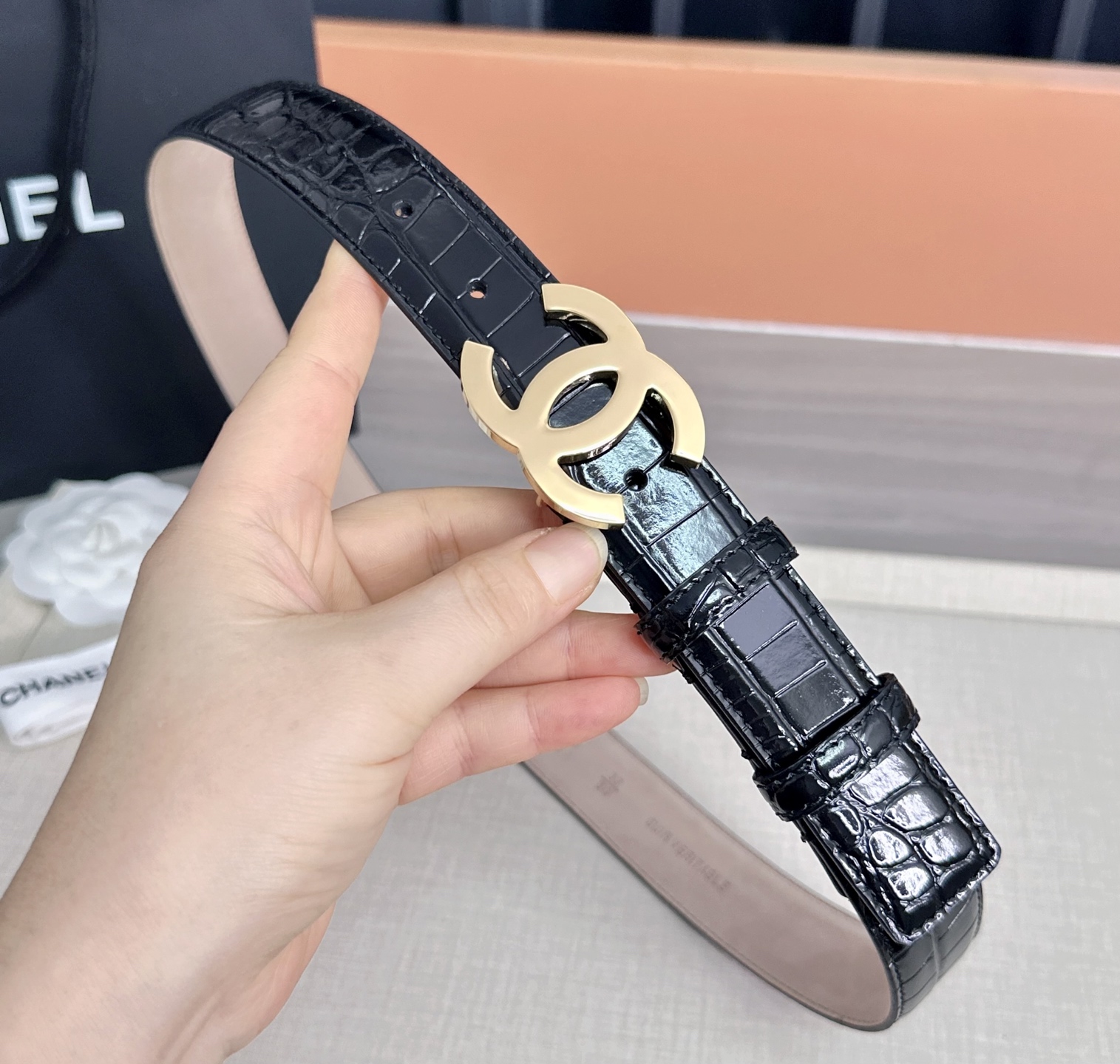 💥💥💥3.0cm香奈儿 CHANEL 最新款双面头层牛皮腰带、经典优雅、时尚百搭，长度：75.80.85