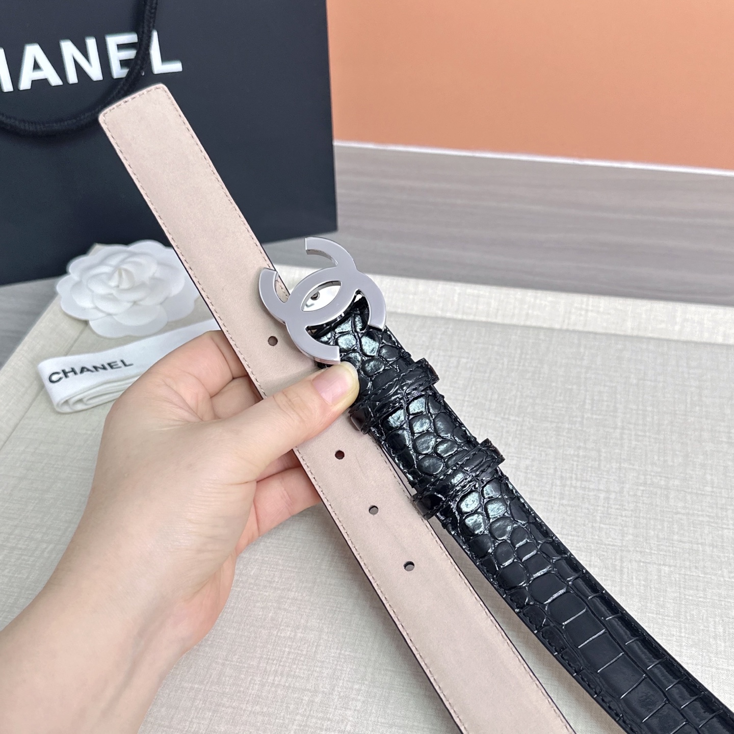 💥💥💥3.0cm香奈儿 CHANEL 最新款双面头层牛皮腰带、经典优雅、时尚百搭，长度：75.80.85