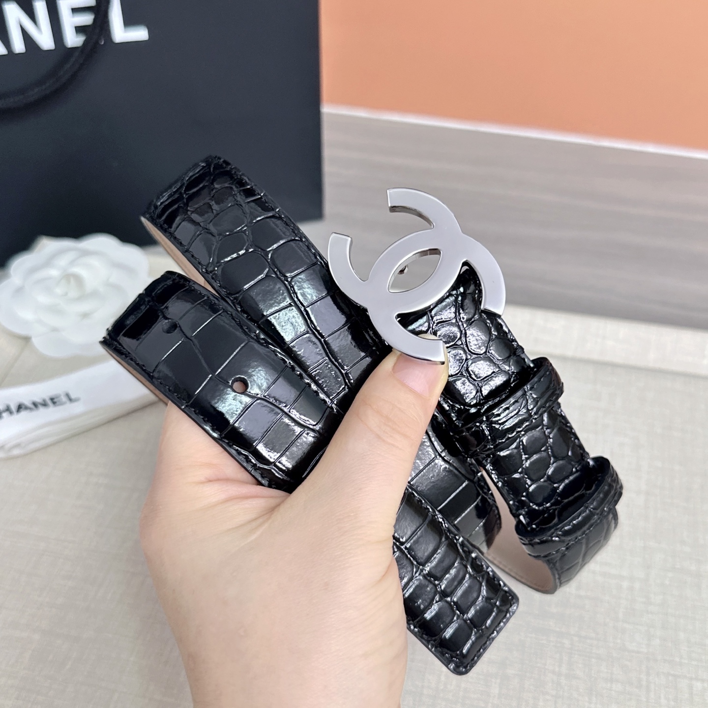 💥💥💥3.0cm香奈儿 CHANEL 最新款双面头层牛皮腰带、经典优雅、时尚百搭，长度：75.80.85