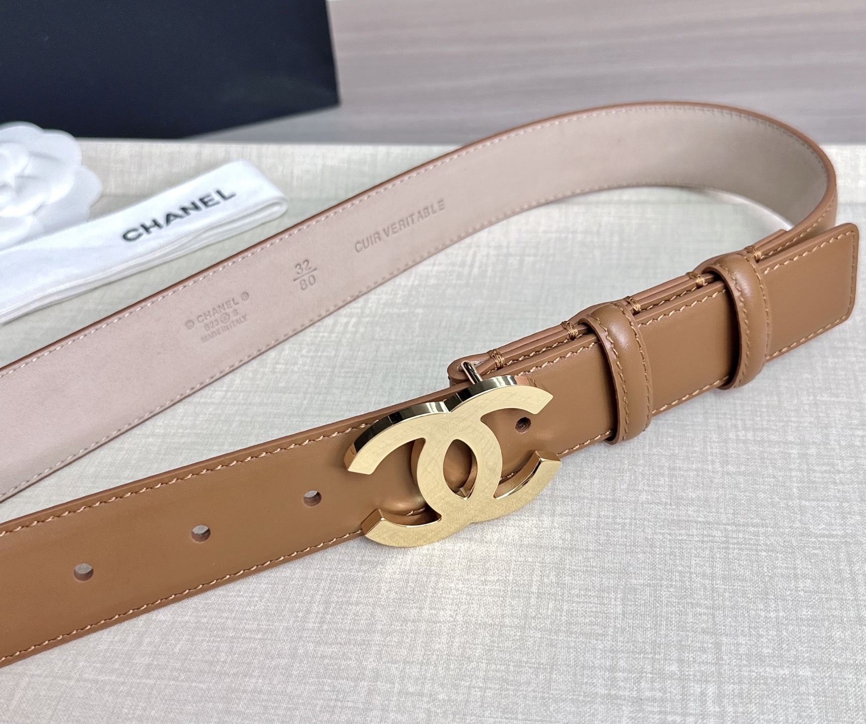 💥💥💥3.0cm香奈儿 CHANEL 最新款双面头层牛皮腰带、经典优雅、时尚百搭，长度：75.80.85