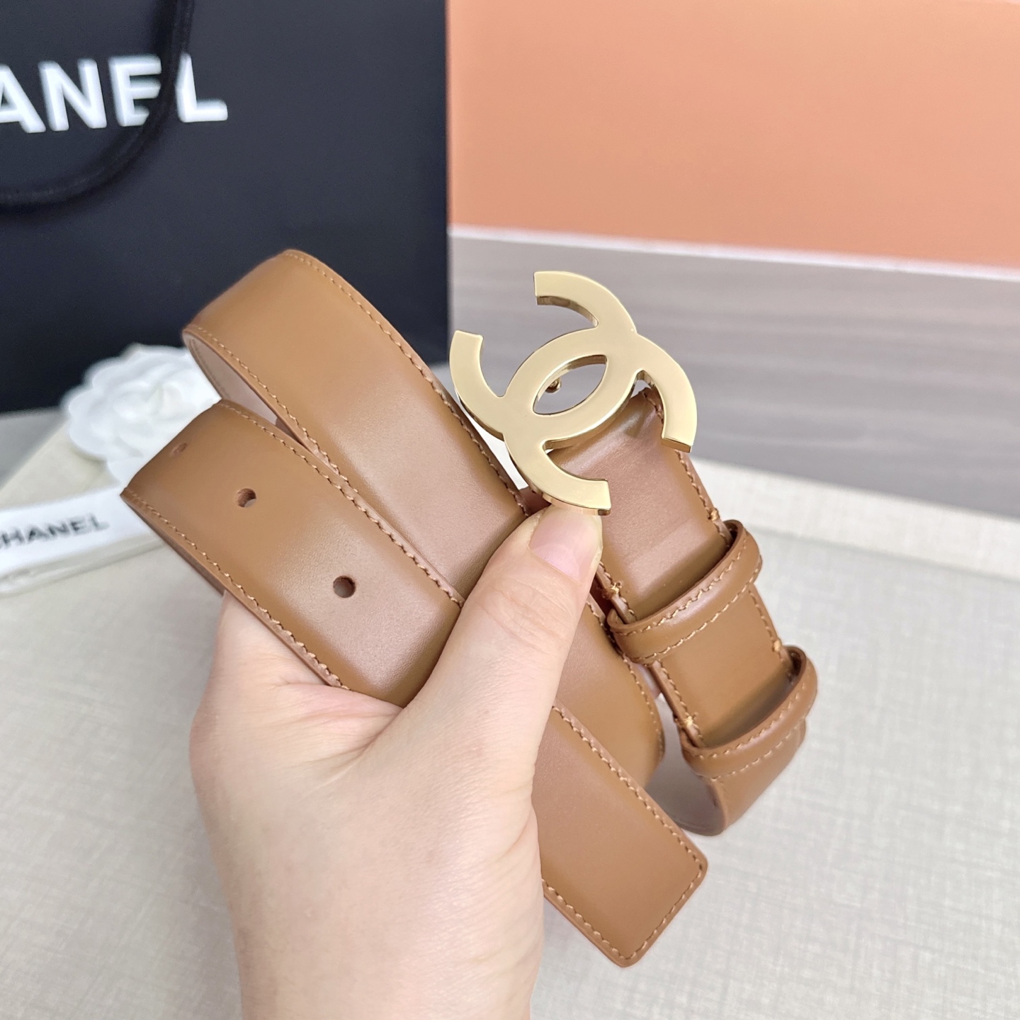 💥💥💥3.0cm香奈儿 CHANEL 最新款双面头层牛皮腰带、经典优雅、时尚百搭，长度：75.80.85