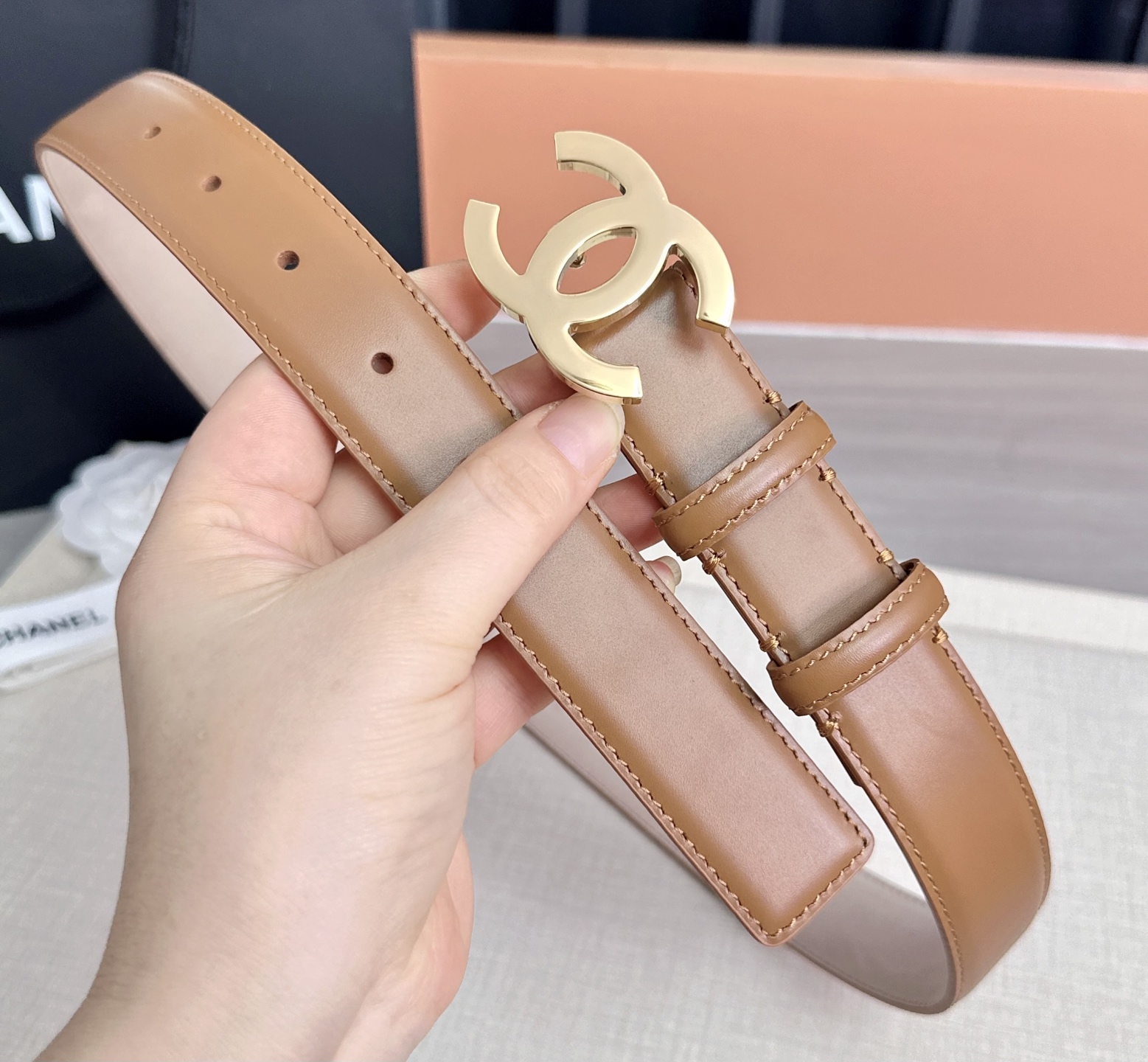 💥💥💥3.0cm香奈儿 CHANEL 最新款双面头层牛皮腰带、经典优雅、时尚百搭，长度：75.80.85