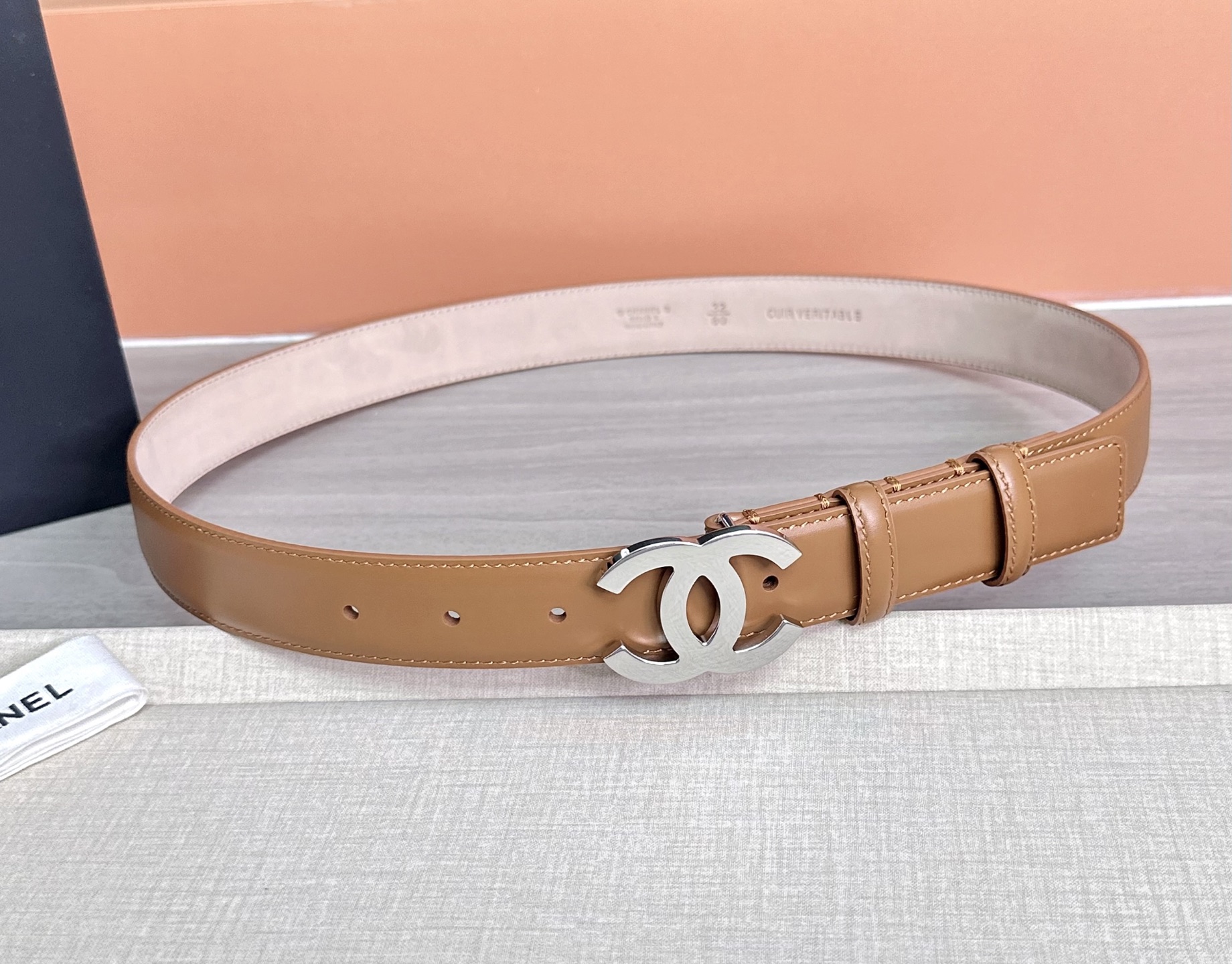 💥💥💥3.0cm香奈儿 CHANEL 最新款双面头层牛皮腰带、经典优雅、时尚百搭，长度：75.80.85