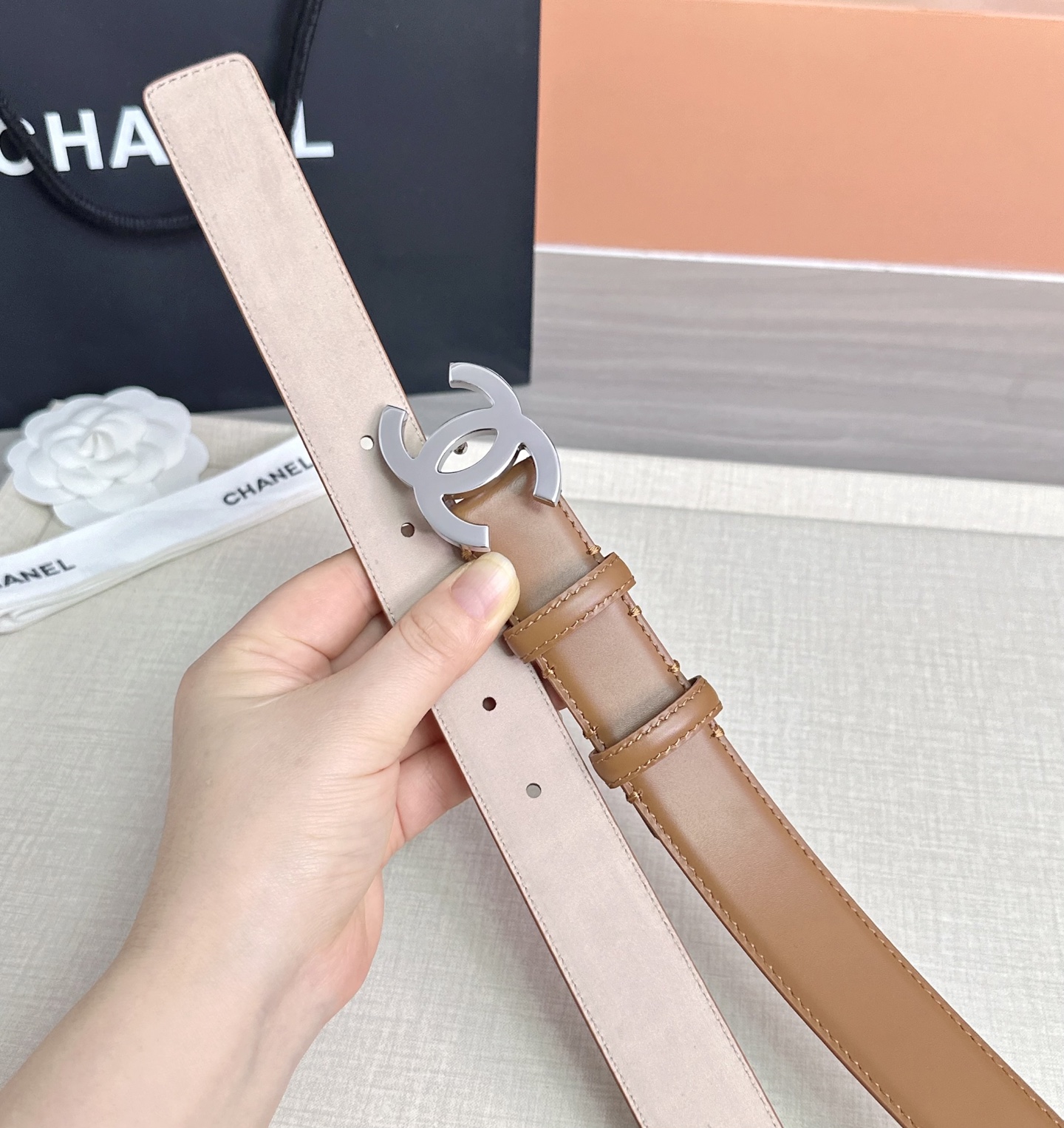 💥💥💥3.0cm香奈儿 CHANEL 最新款双面头层牛皮腰带、经典优雅、时尚百搭，长度：75.80.85