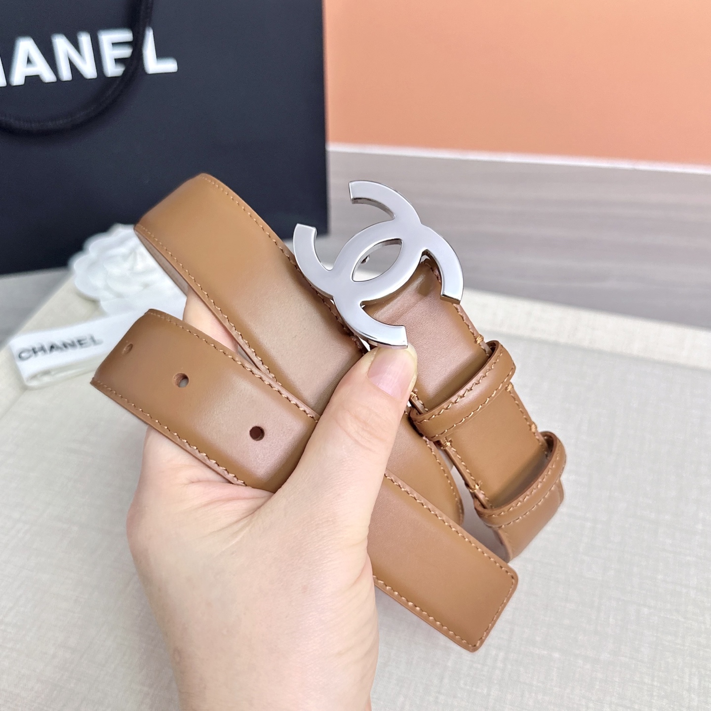 💥💥💥3.0cm香奈儿 CHANEL 最新款双面头层牛皮腰带、经典优雅、时尚百搭，长度：75.80.85