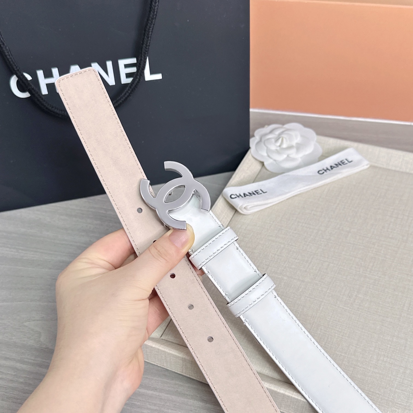 💥💥💥3.0cm香奈儿 CHANEL 最新款双面头层牛皮腰带、经典优雅、时尚百搭，长度：75.80.85