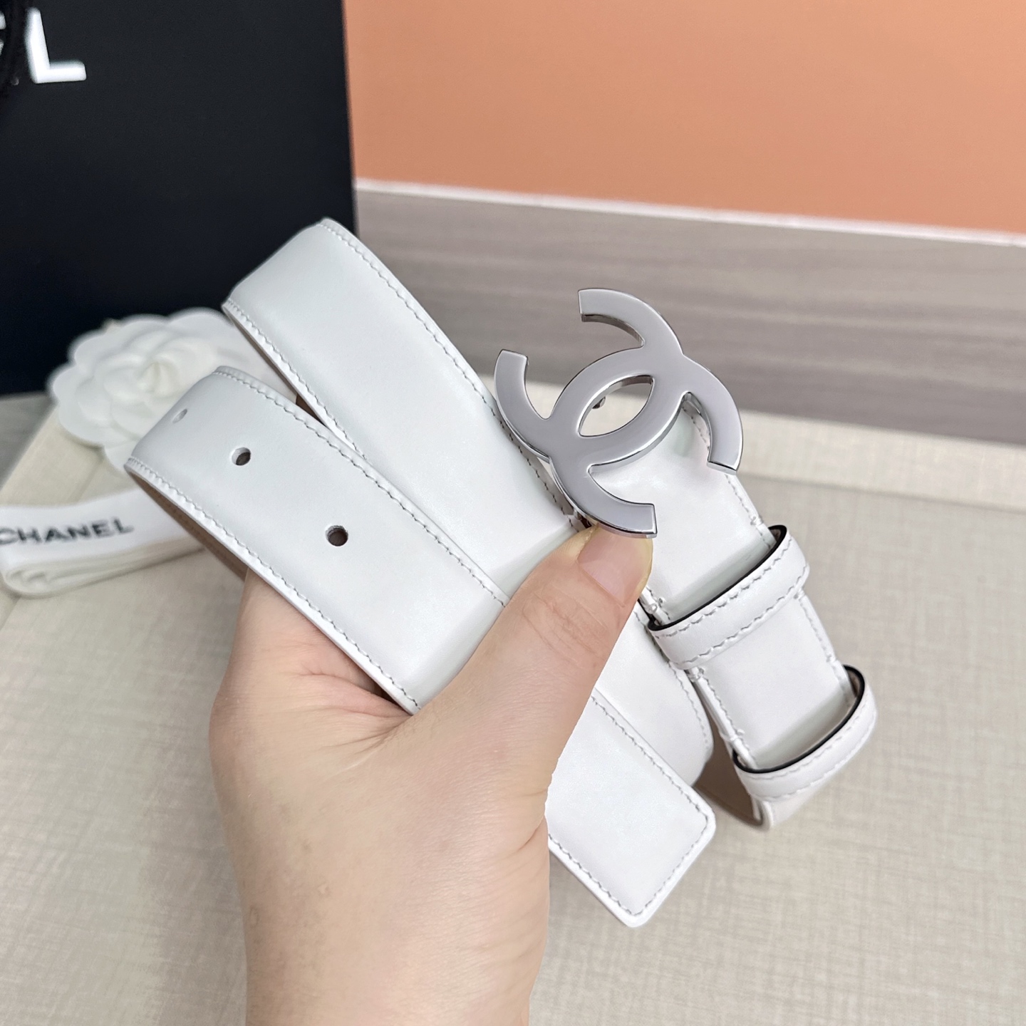 💥💥💥3.0cm香奈儿 CHANEL 最新款双面头层牛皮腰带、经典优雅、时尚百搭，长度：75.80.85