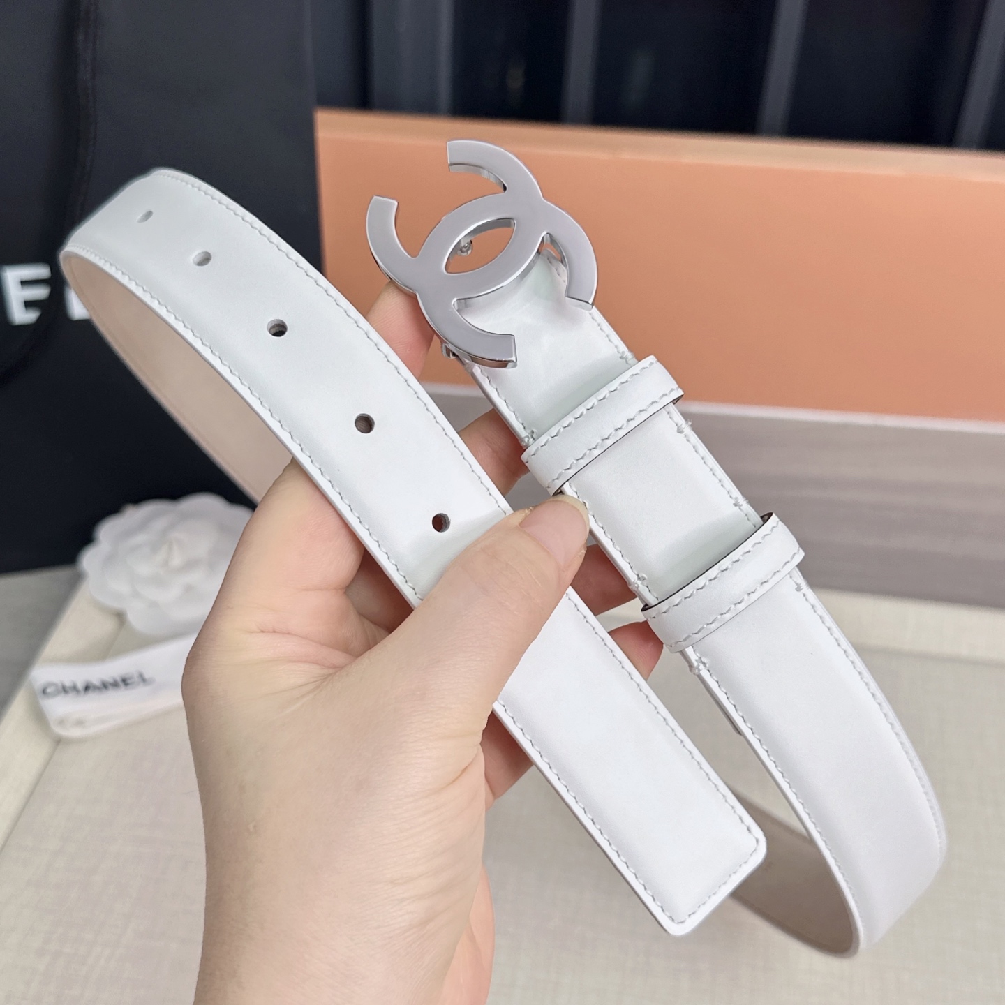 💥💥💥3.0cm香奈儿 CHANEL 最新款双面头层牛皮腰带、经典优雅、时尚百搭，长度：75.80.85