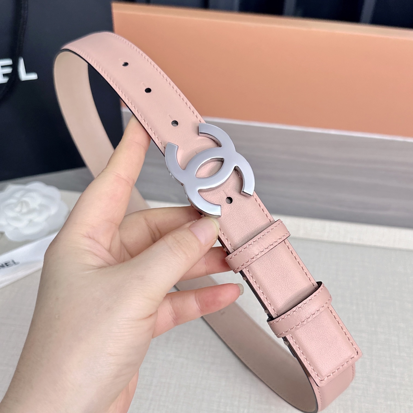 💥💥💥3.0cm香奈儿 CHANEL 最新款双面头层牛皮腰带、经典优雅、时尚百搭，长度：75.80.85