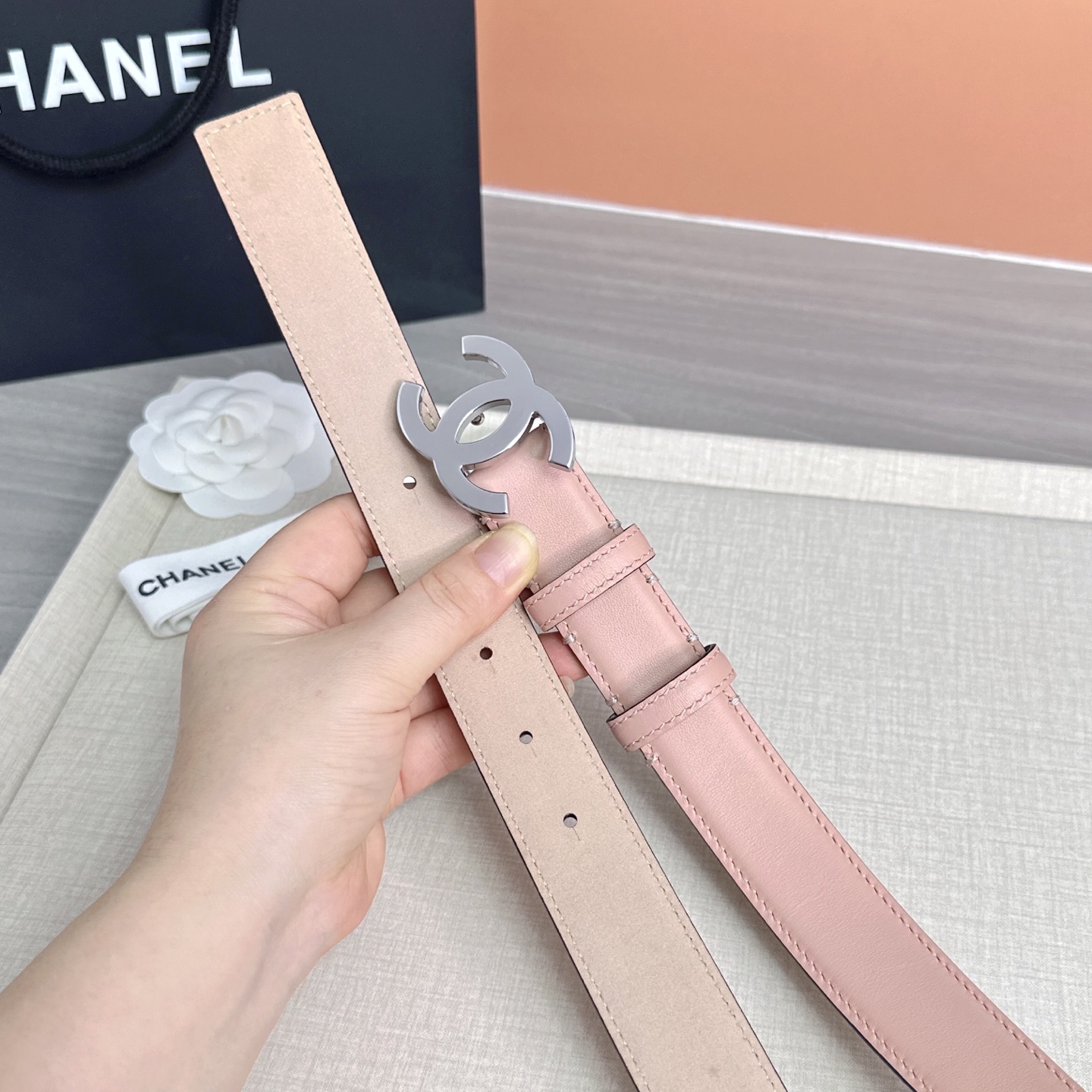 💥💥💥3.0cm香奈儿 CHANEL 最新款双面头层牛皮腰带、经典优雅、时尚百搭，长度：75.80.85